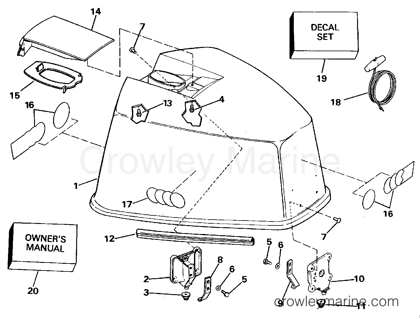 1991 Outboard 100 - E100WTLEIB - ENGINE COVER