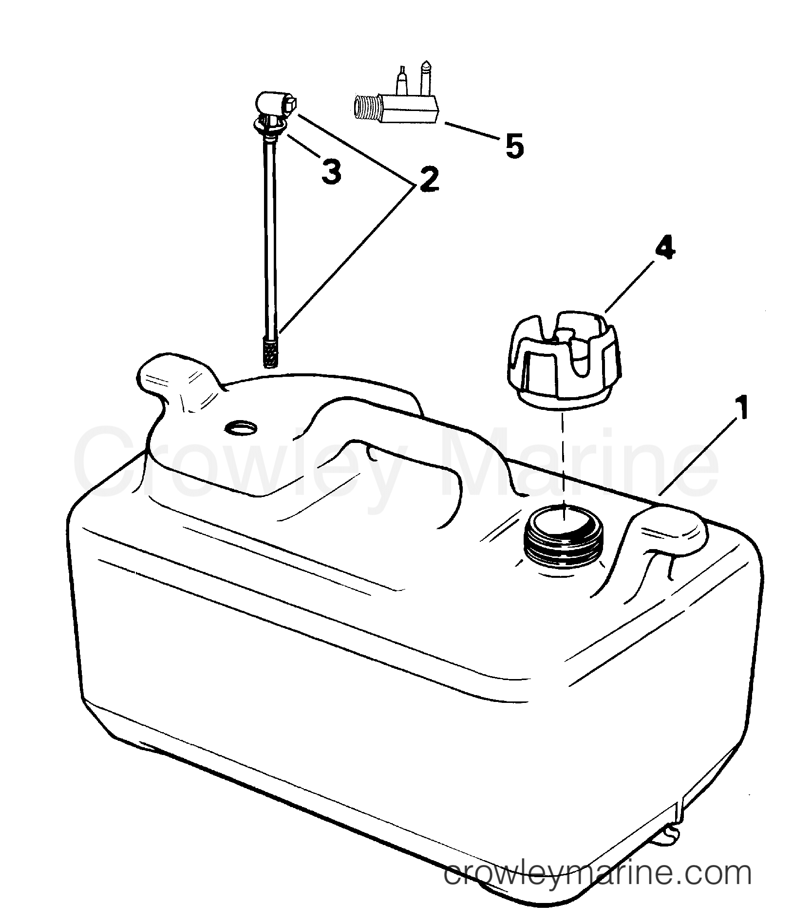 FUEL TANK 6 GALLON 2000 Johnson Outboards 25 J25TESSD Crowley Marine