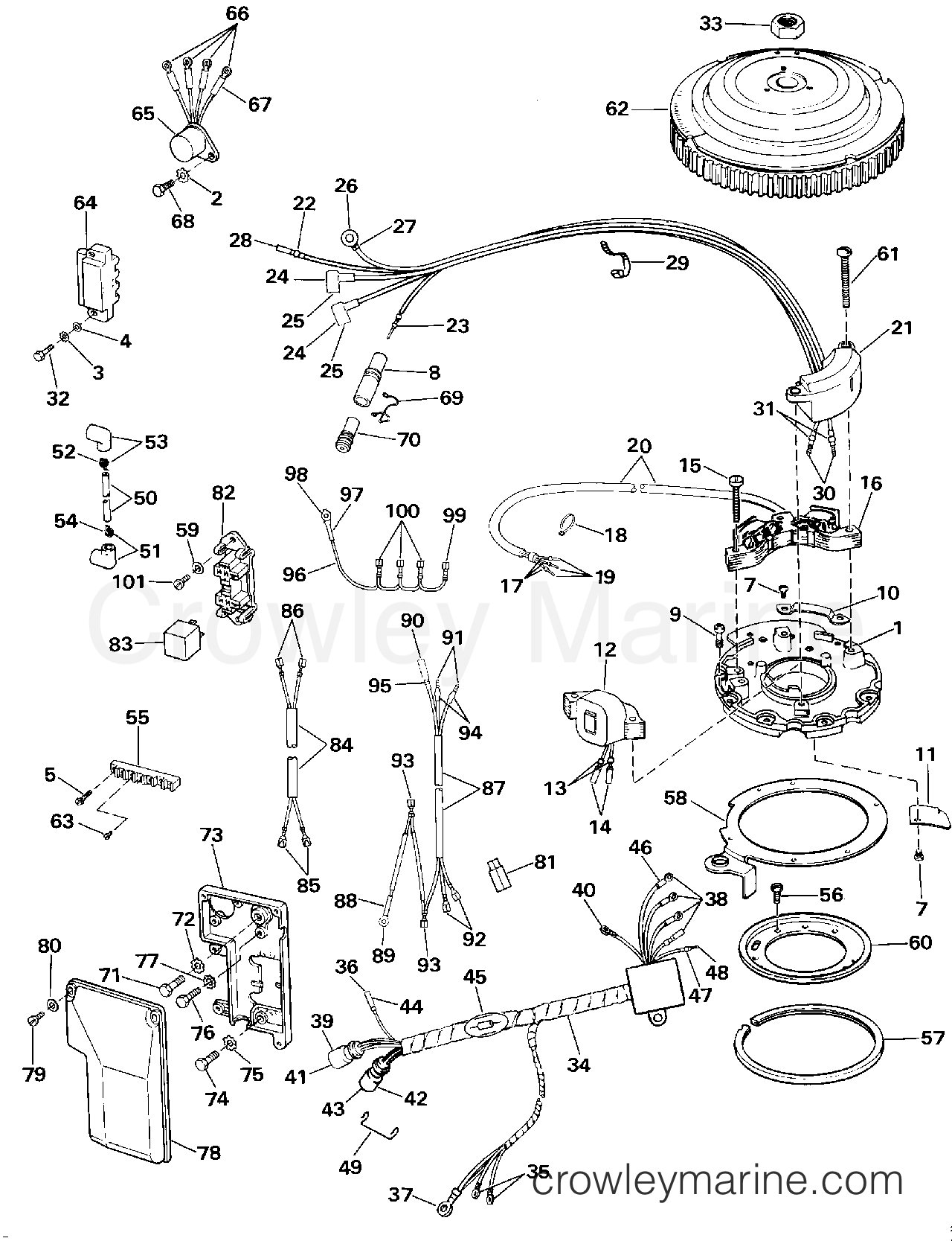 1990 Johnson Outboards 40 - TJ40ELESF IGNITION SYSTEM - ELECTRIC START TE-TTL MODELS section