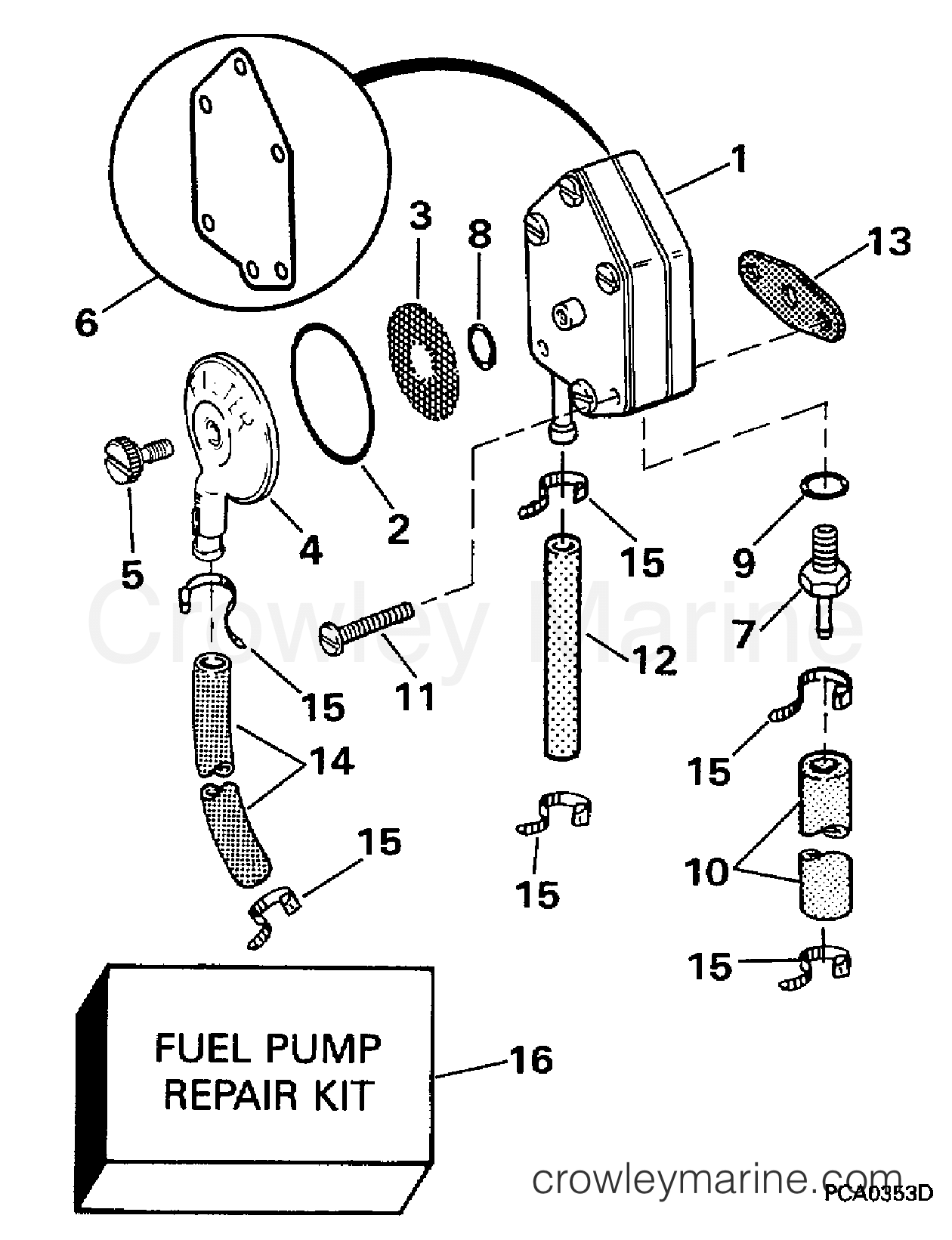 1998 Evinrude Outboards 20 - BE20SEECB FUEL PUMP section