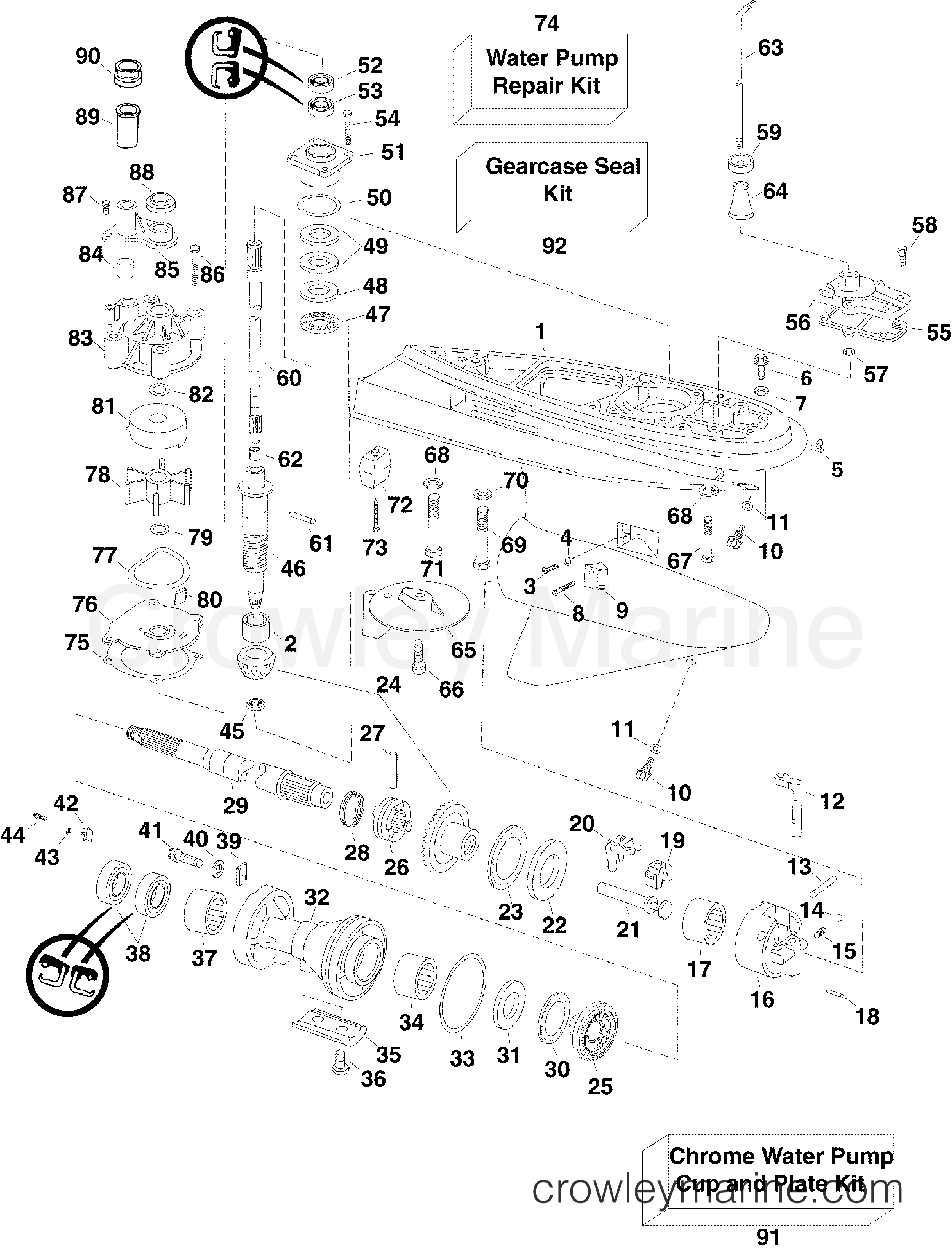 2009 Outboard 115 - E115DPXSEF - GEARCASE
