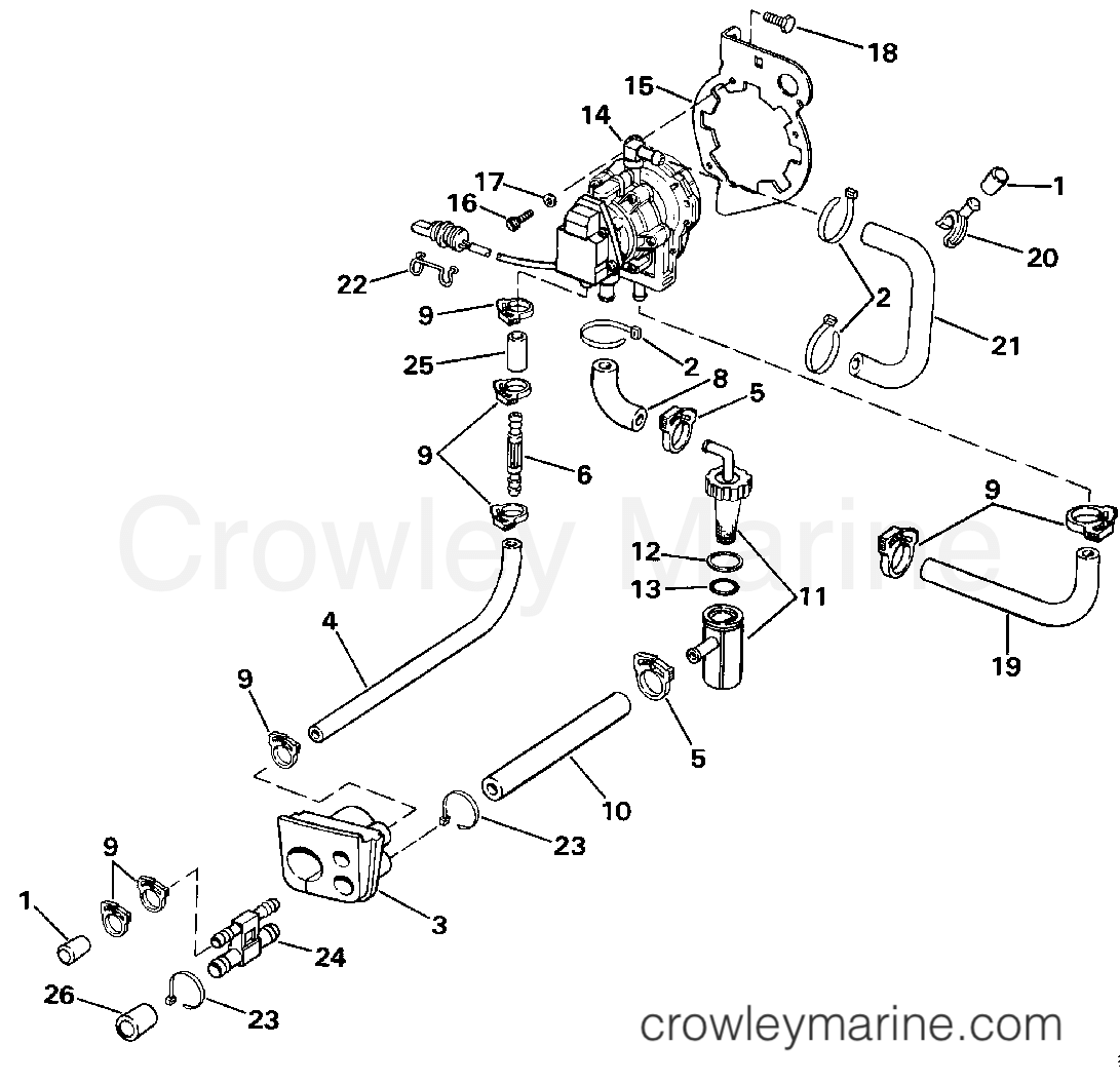 1986 Outboard 140 - E140TXCDC - VRO PUMP