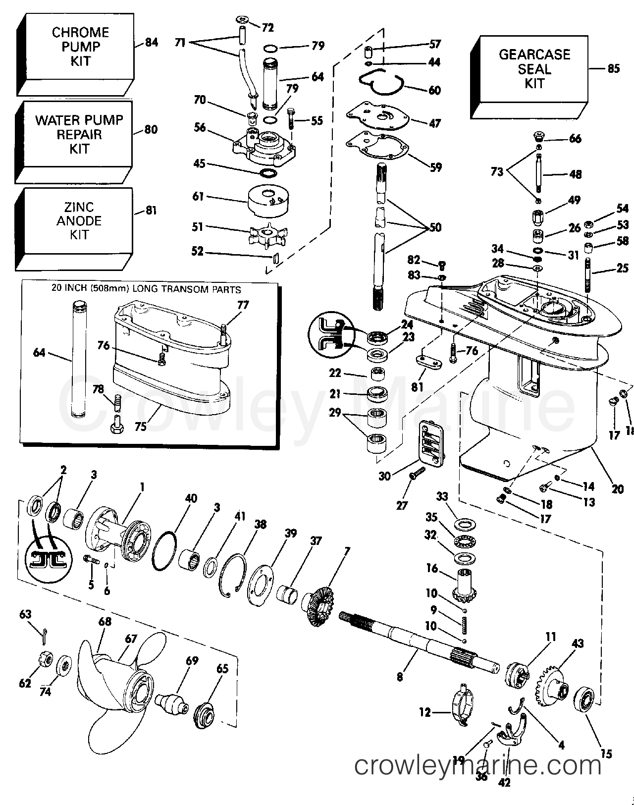 1990 Outboard 30 - J30EESS - GEARCASE