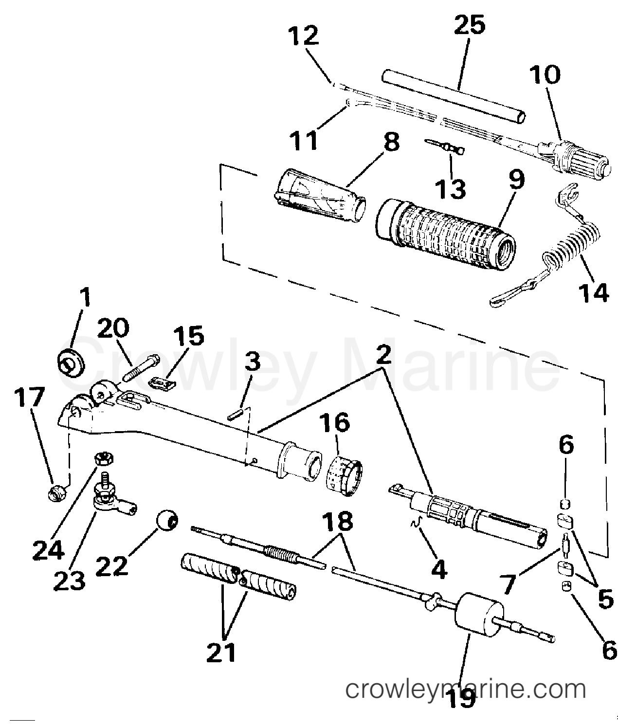 1989 Outboard 30 - J30RLCED - STEERING HANDLE