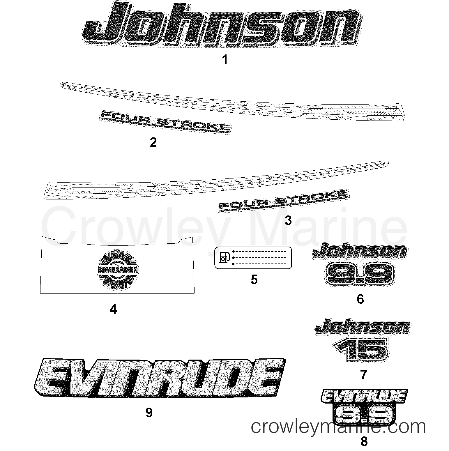 2004 Outboard 10 - J10R4SR - DECALS