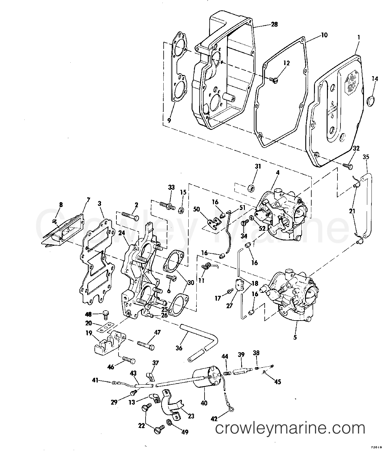1977 Outboard 55 - 55E77D - INTAKE MANIFOLD