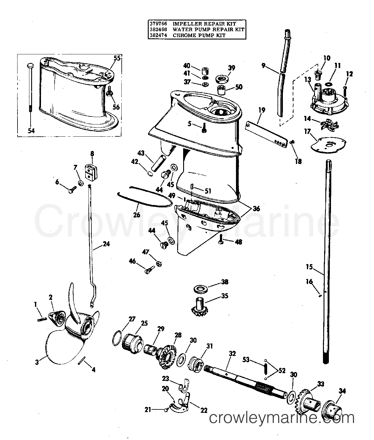 1972 Outboard 20 - 20RL72R - GEARCASE