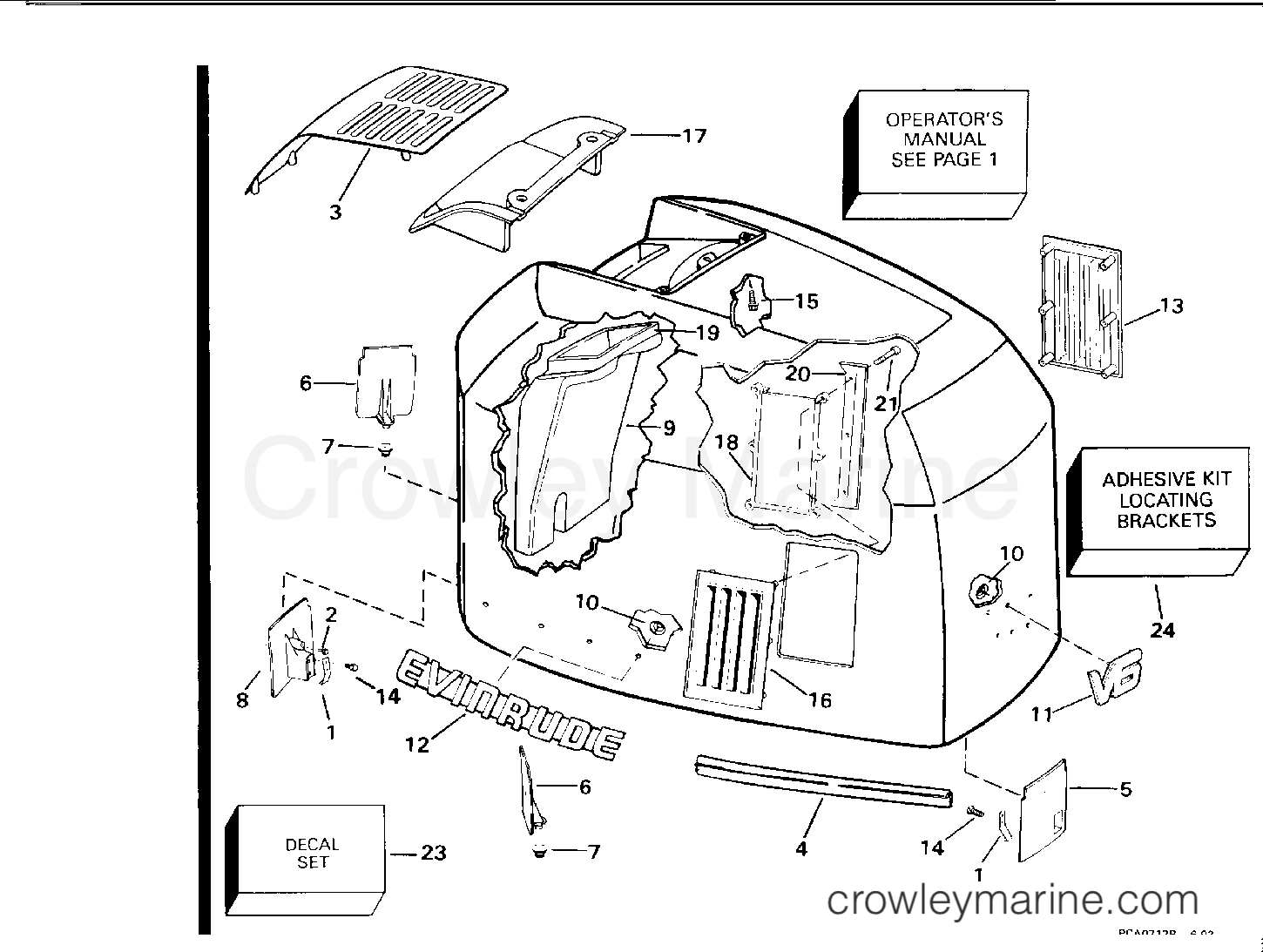 1994 Evinrude Outboards 185 - E185ESERK ENGINE COVER - EVINRUDE - 200 STL, 225STL section