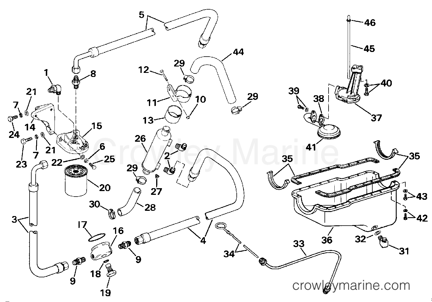 1987 Stern Drive 7.5 - 754BPSRC - OIL SYSTEM