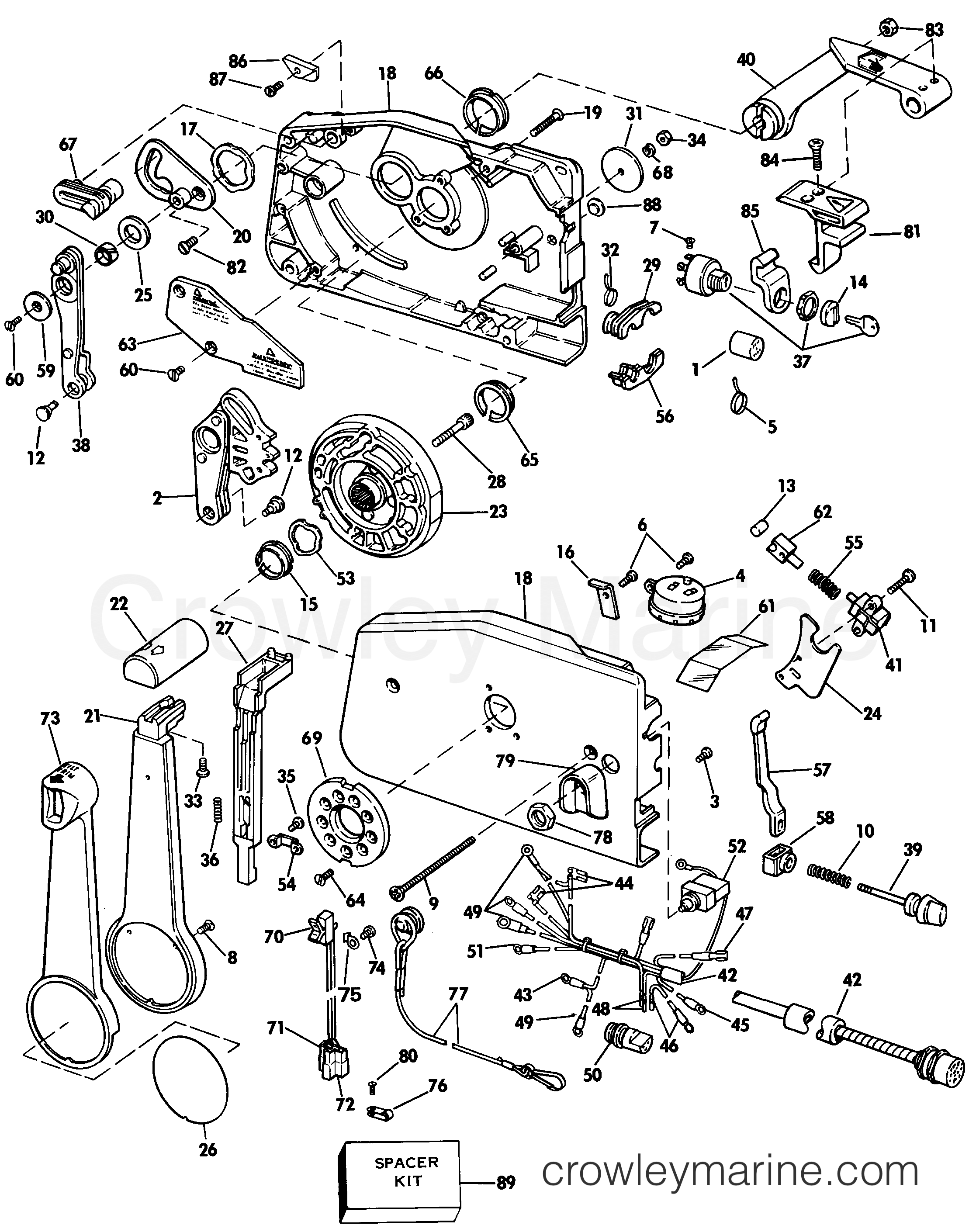 1985 Outboard 65 - E65WMLCOC - REMOTE CONTROL