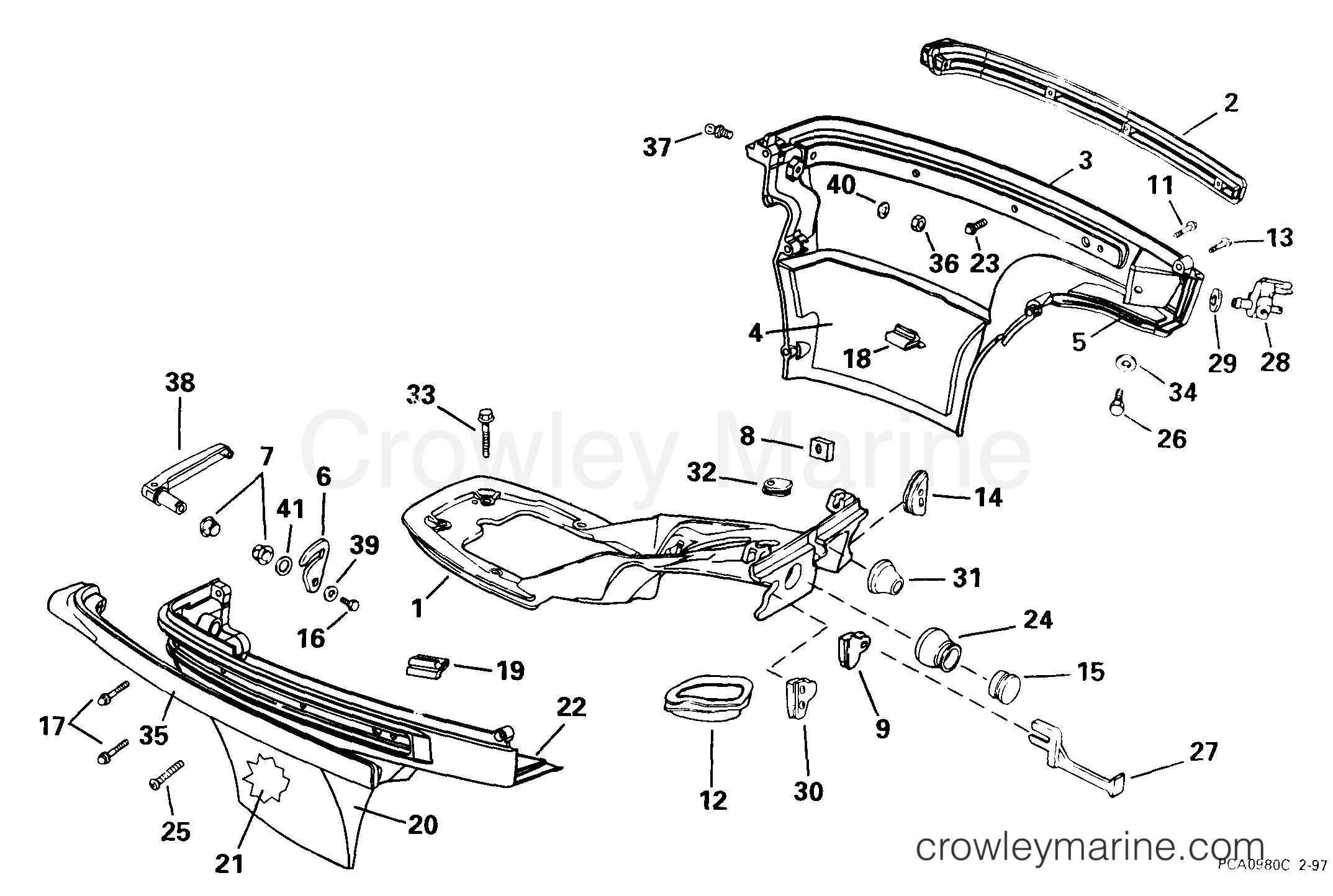 1999 Outboard 15 - J15TEEEA - LOWER ENGINE COVER