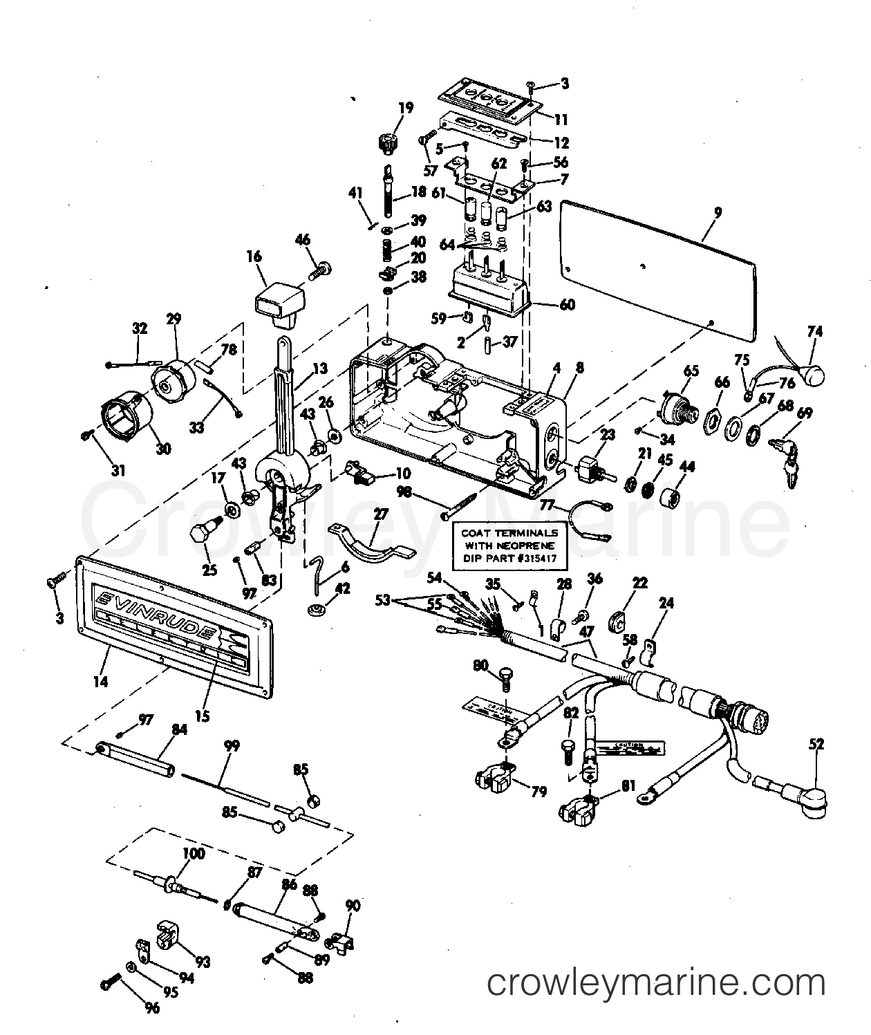 1971 Outboard 85 - 85193A - REMOTE CONTROL