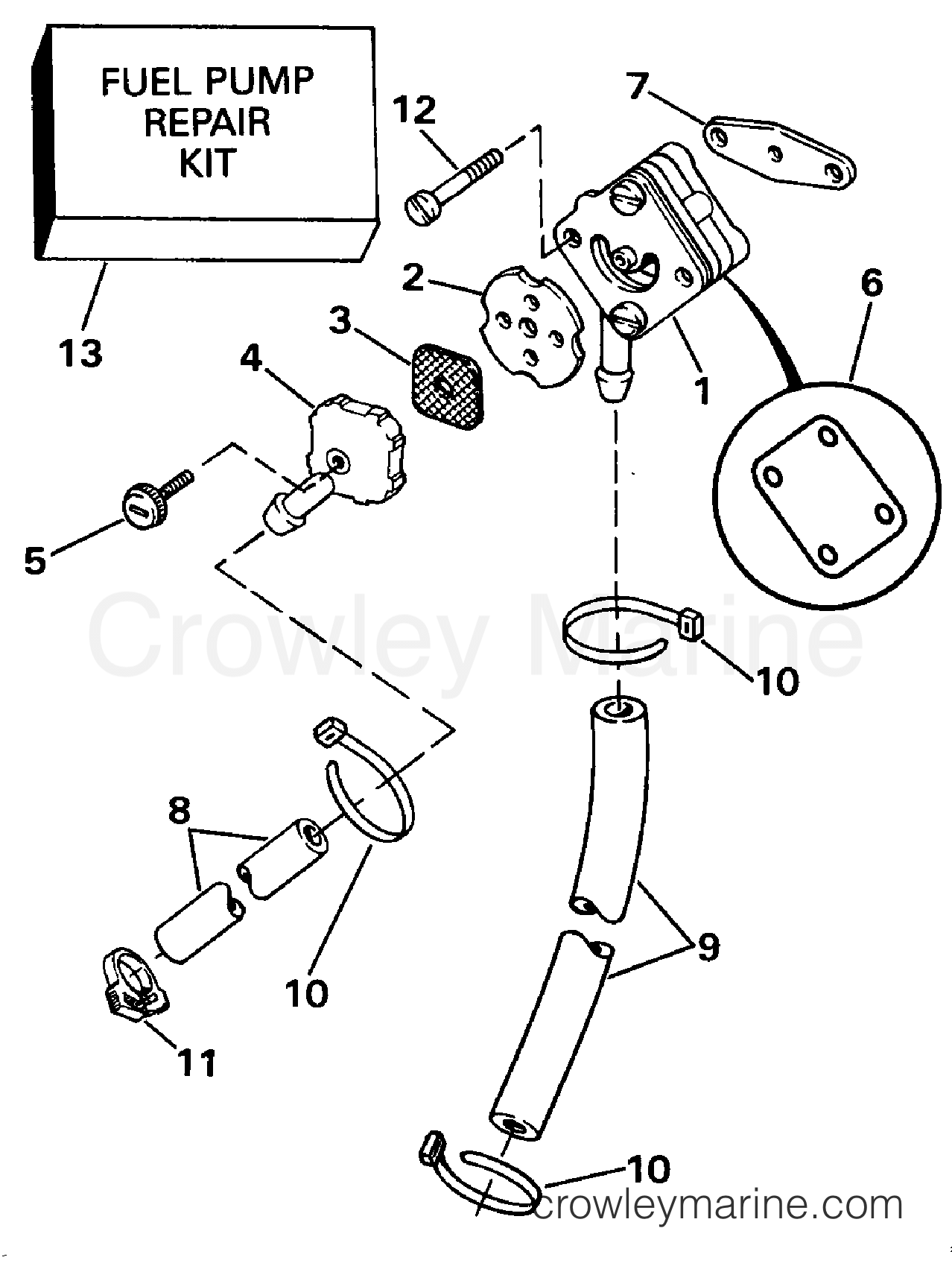 1990 Johnson Outboards 9.9 - TJ10ELESC FUEL PUMP - ROPE START MODELS section