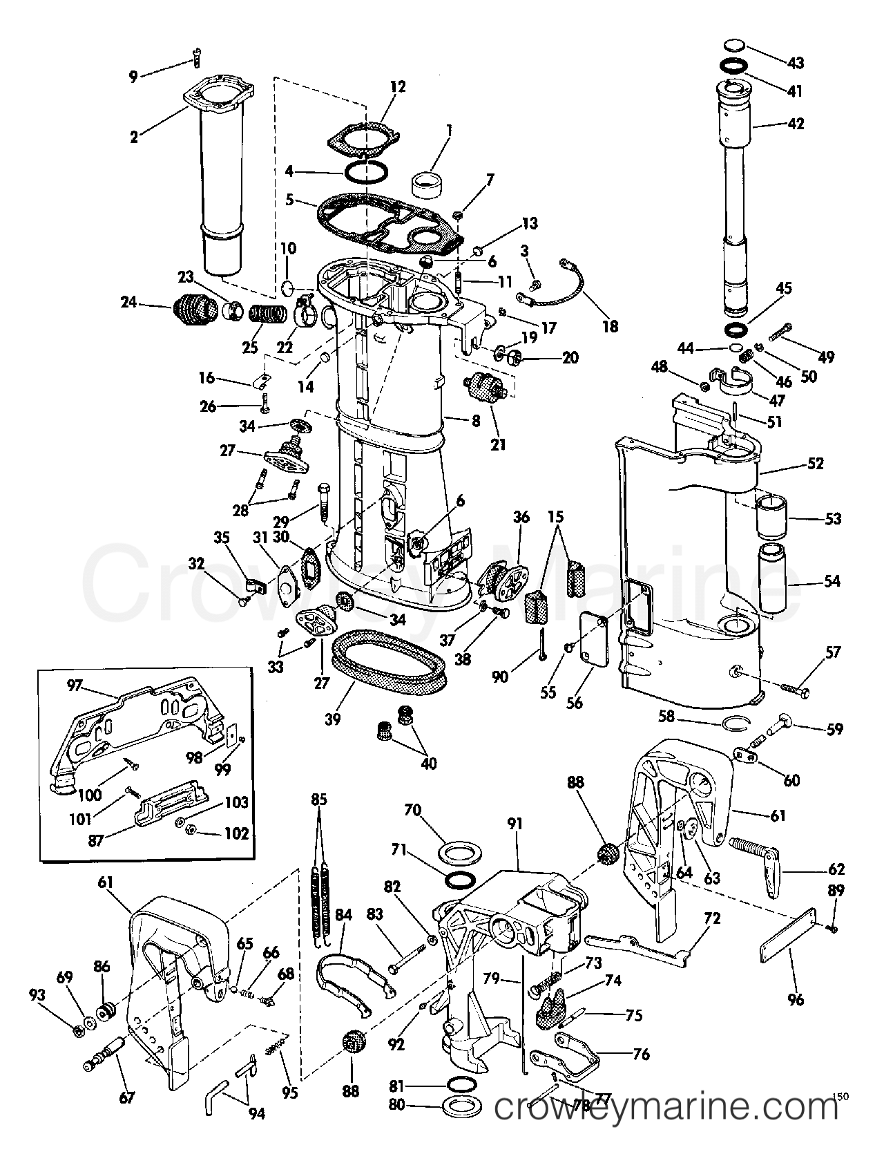 1968 Outboard 40 - 40872D - LOWER UNIT GROUP ELECTRIC SHIFT