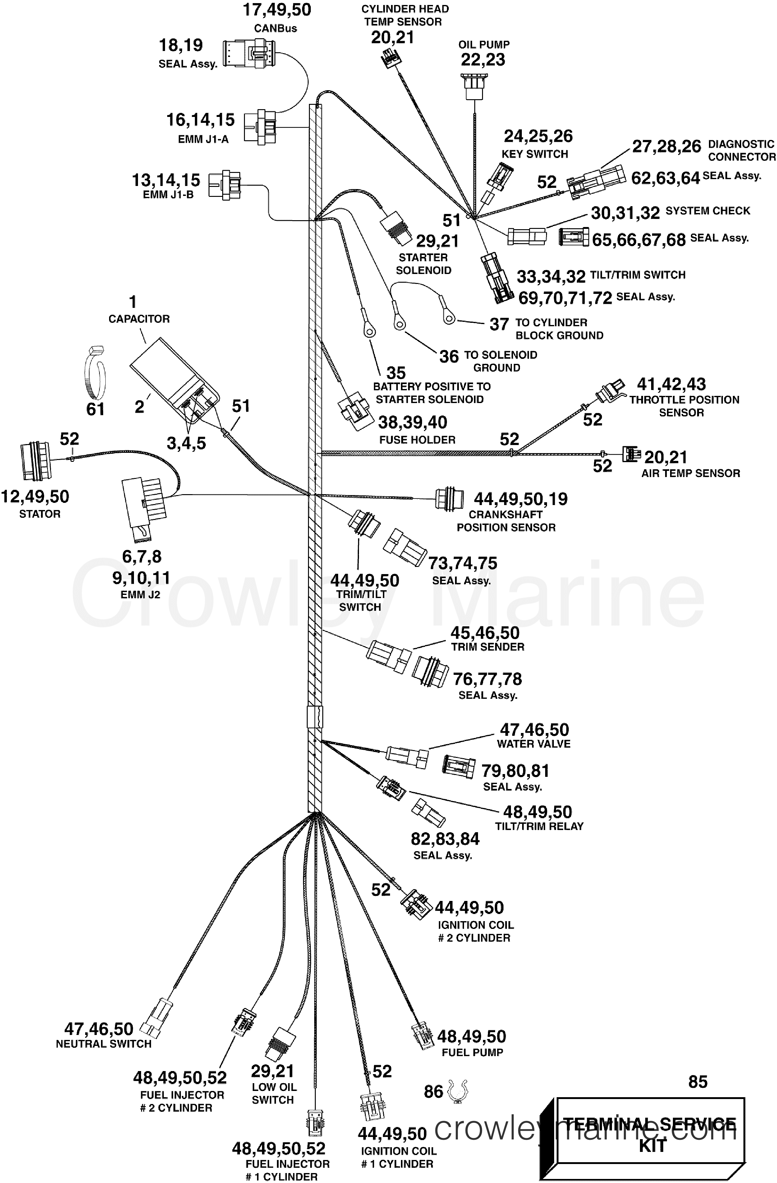 2010 Evinrude Outboards 40 - E40DPLISF ELECTRICAL HARNESS section