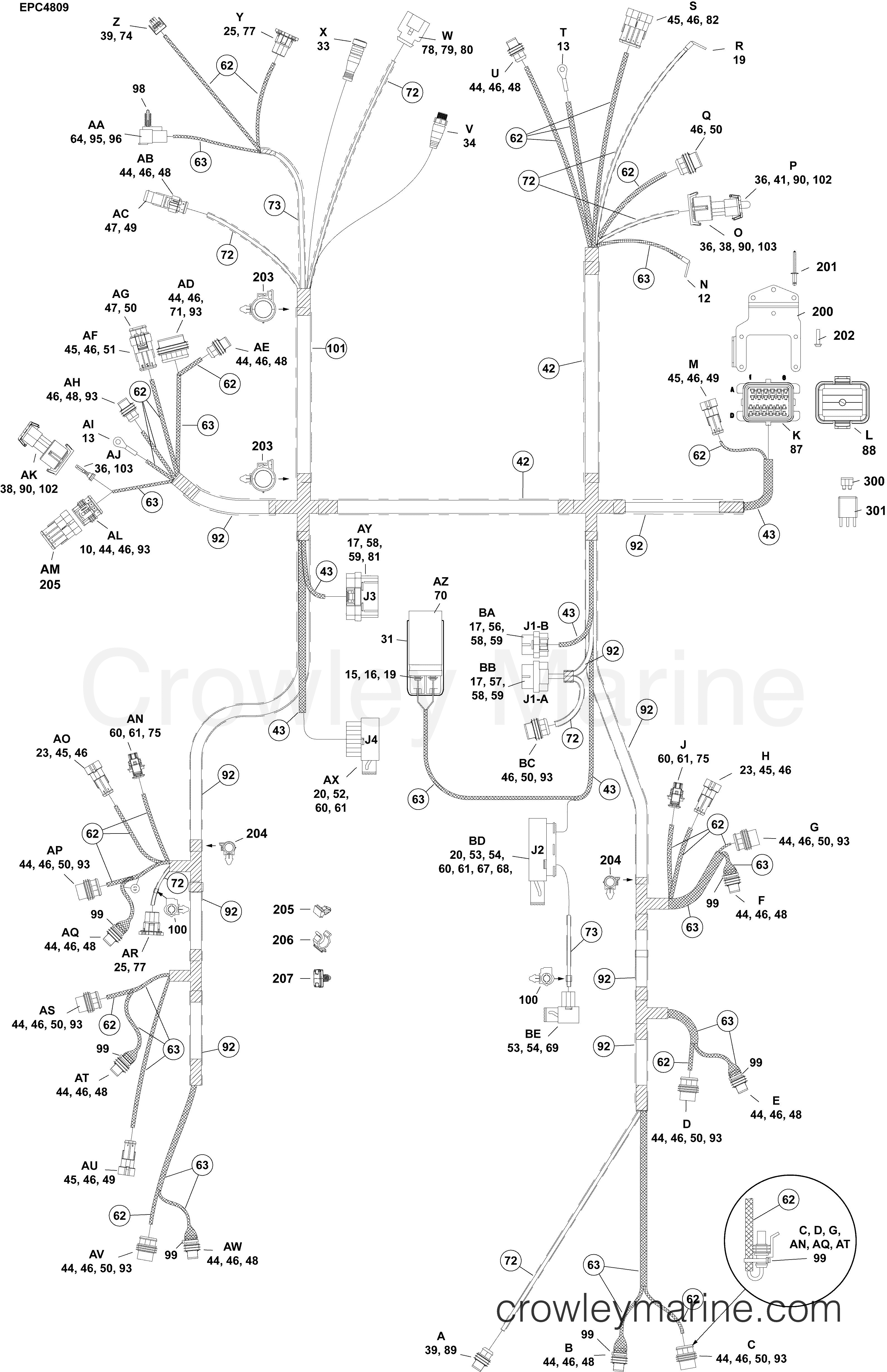 AA Outboard 150 - 2.7L - C150PLAAA - ELECTRICAL HARNESS