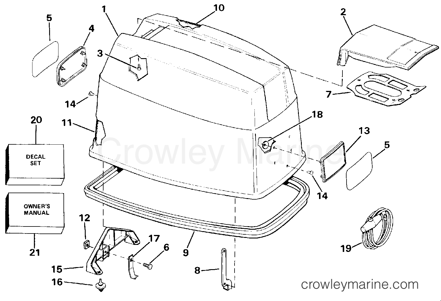 1987 Outboard 75 - E75ECUR - ENGINE COVER - JOHNSON