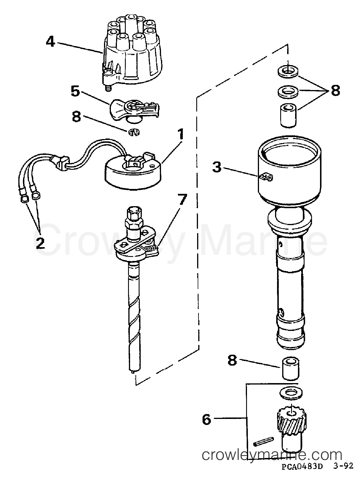 1997 Stern Drive 5.7 - 57FAPLKD - DISTRIBUTOR - 2V & 4V MODELS
