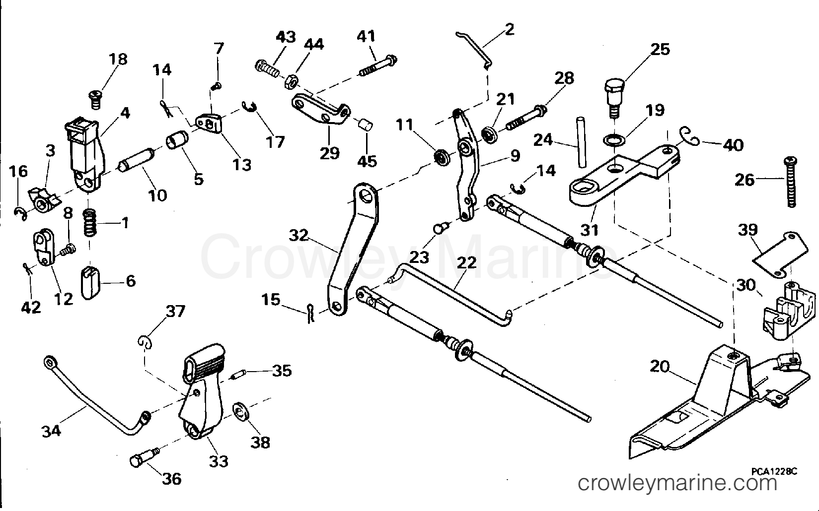 SHIFT & THROTTLE LINKAGE 1996 Outboard 9.9 BE10FAEDC Crowley Marine