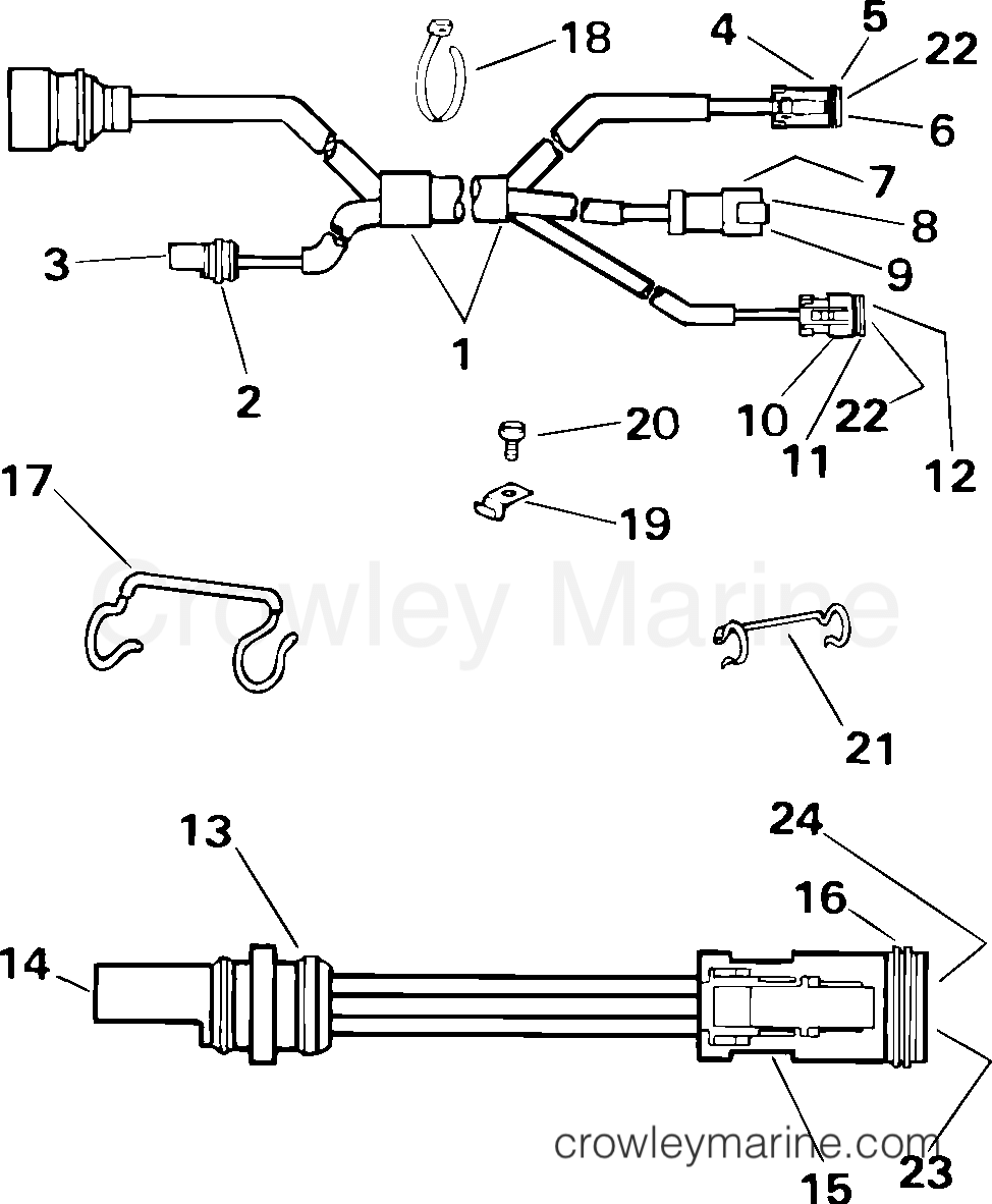 2001-2004 Rigging Accessories - Electrical System - ENGINE CABLE ADAPTER KIT - 95 BOAT TO 99 ENGINE