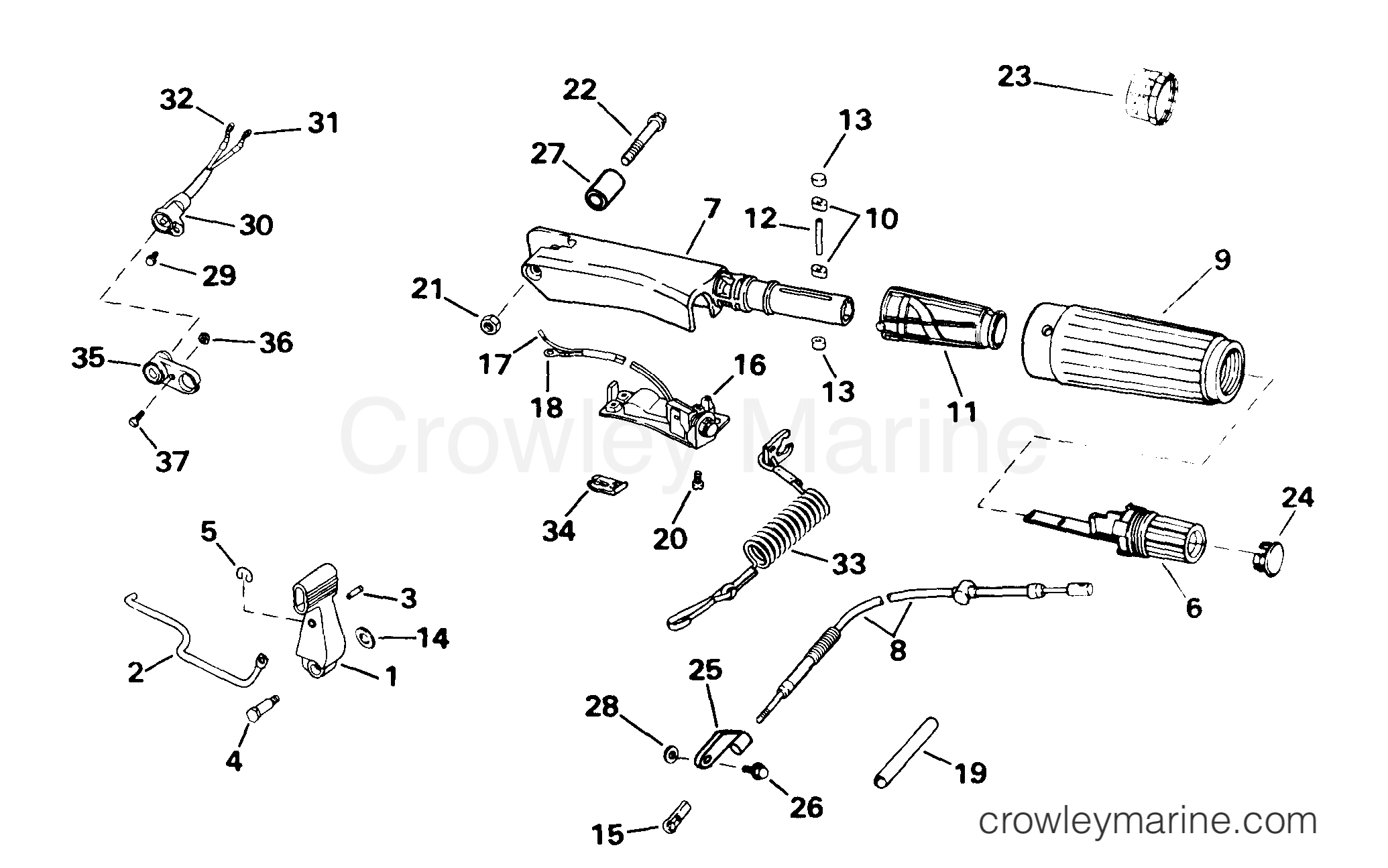 1999 Outboard 15 - J15ELEEA - STEERING & SHIFT HANDLE