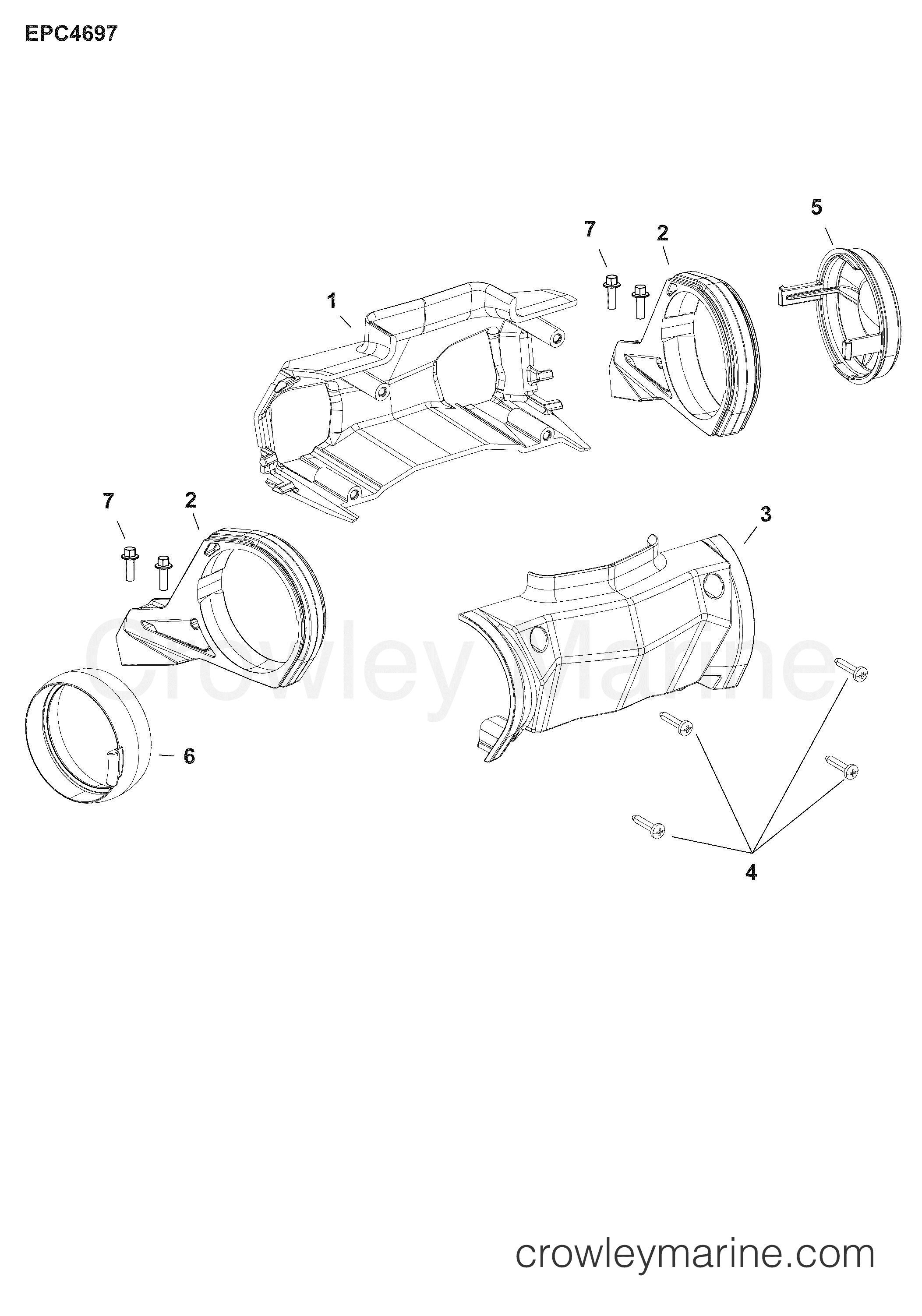 AF Outboard 250 - 3.4L - E250XAFA - ENGINE COVERS (RIGGING HOUSING)
