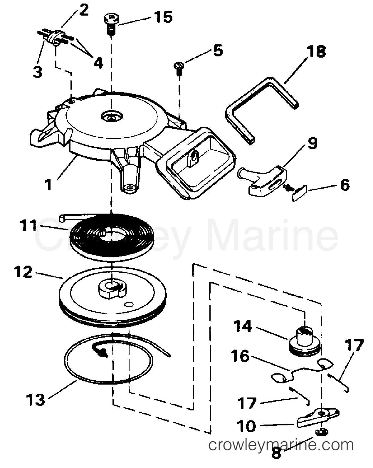 1996 Outboard 3 - BJ3REDS - REWIND STARTER