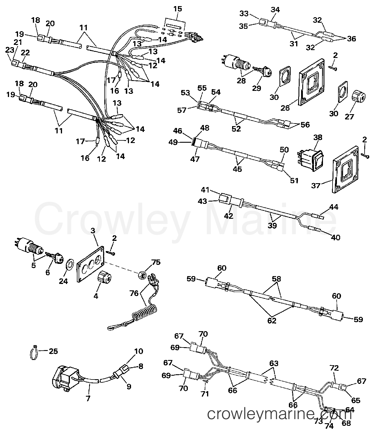 1997 Rigging Accessories - Electrical System - SWITCH & WIRING KIT - DUAL STATION DUAL ENGINE