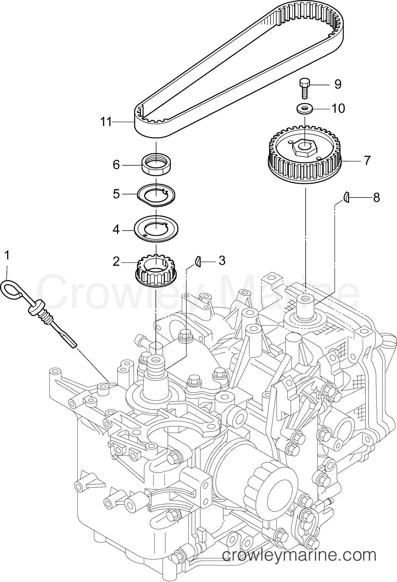 TIMING BELT & PULLEYS 2012 Outboard 15 PORTABLE E15PL4INS Crowley