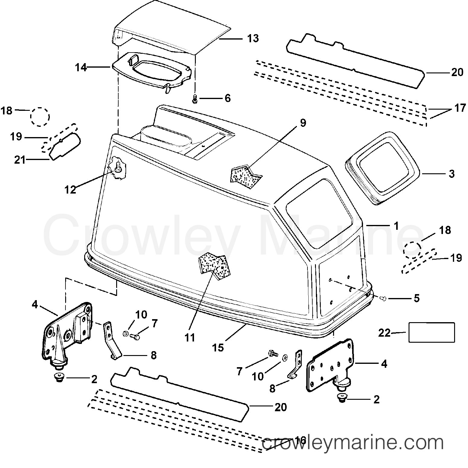 2002 Outboard 40 - J40RSNF - ENGINE COVER