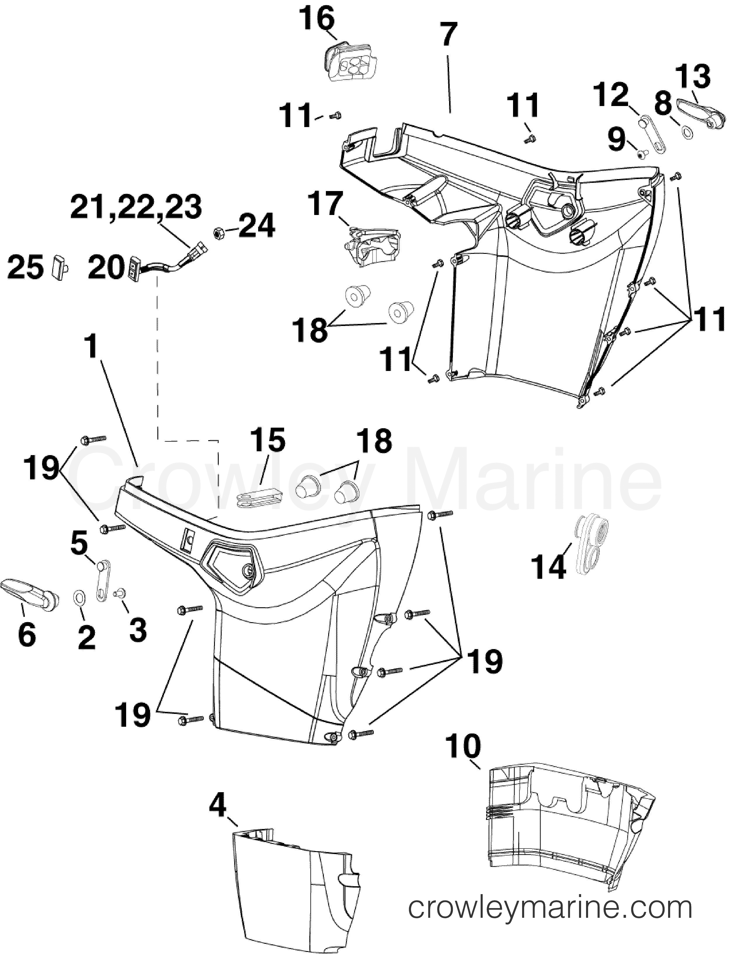 2011 Outboard 60 - E60DPLIIS - LOWER ENGINE COVER