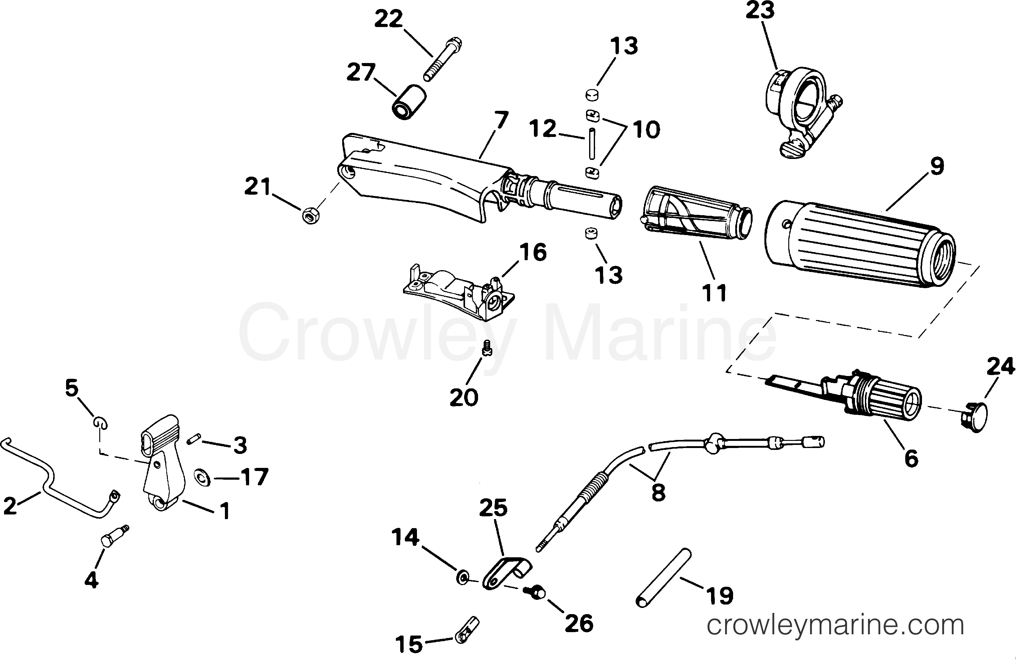 2001 Outboard 15 - E15WRLSIR - STEERING & SHIFT HANDLE