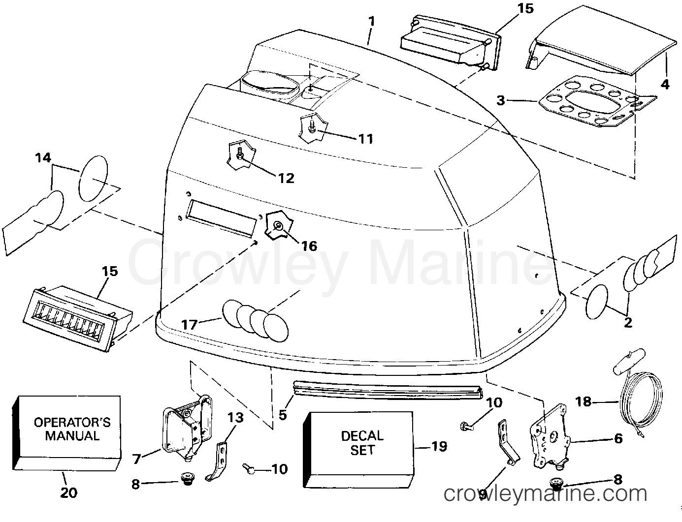 1992 Outboard 155 - E155WTXENE - ENGINE COVER