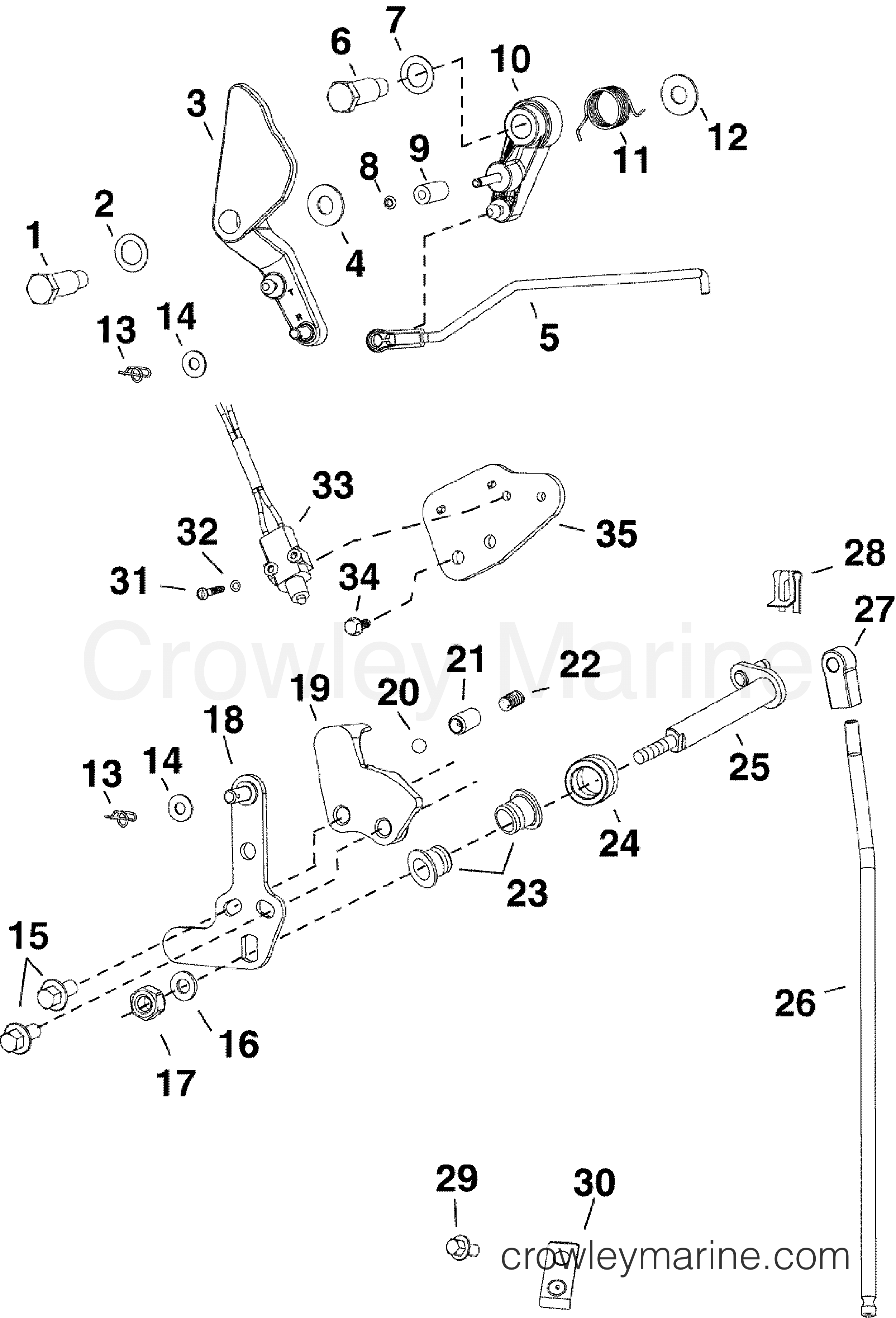 2010 Outboard 30 - E30DPLISC - THROTTLE & SHIFT LINKAGE