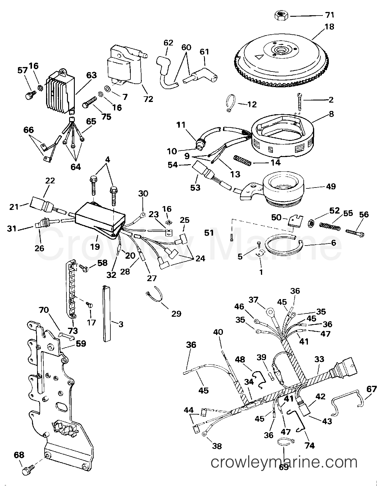 1993 Outboard 65 - J65WMLETD - IGNITION SYSTEM - VRO MODELS