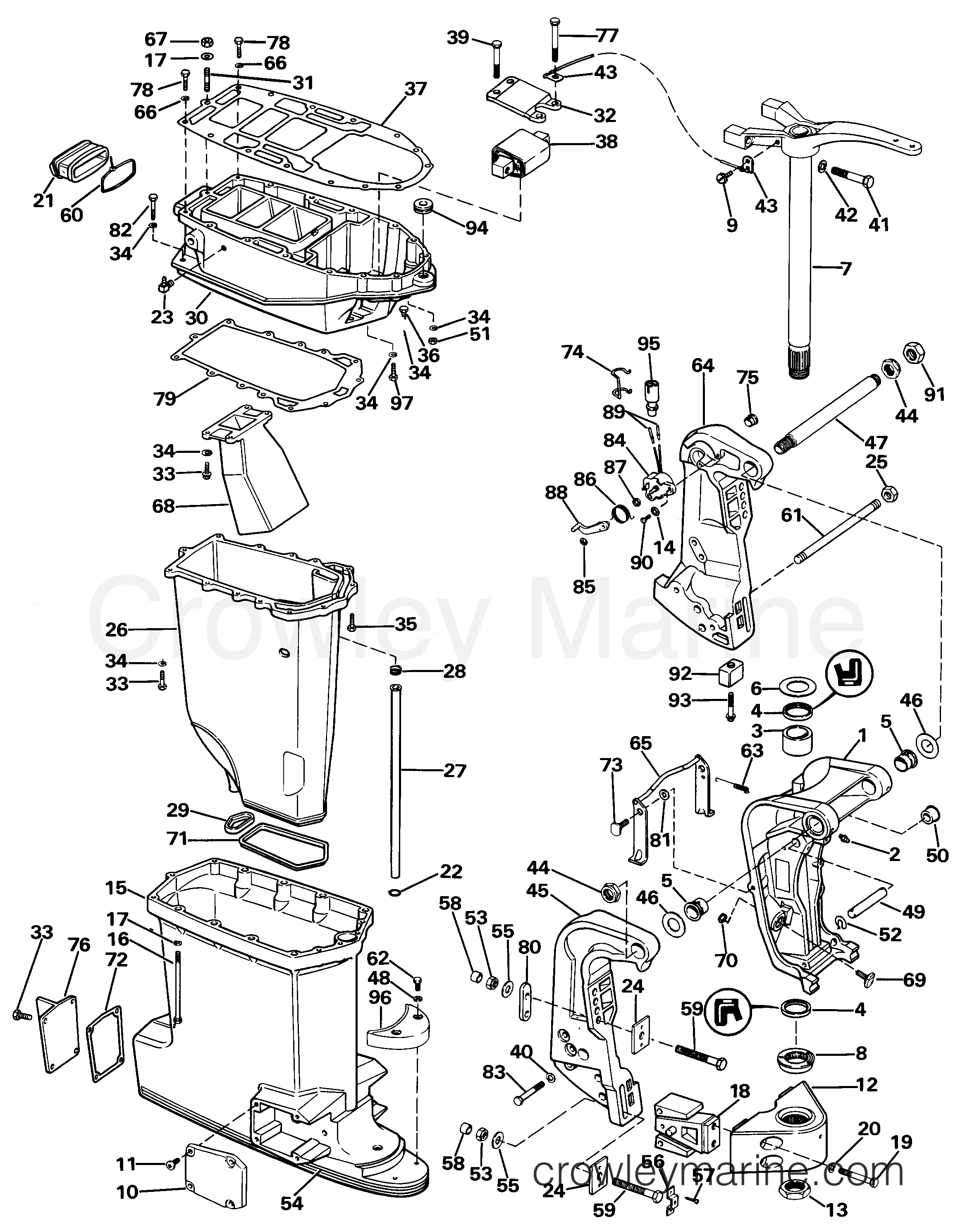 1985 Outboard 275 - CJ275TXCOS - MIDSECTION