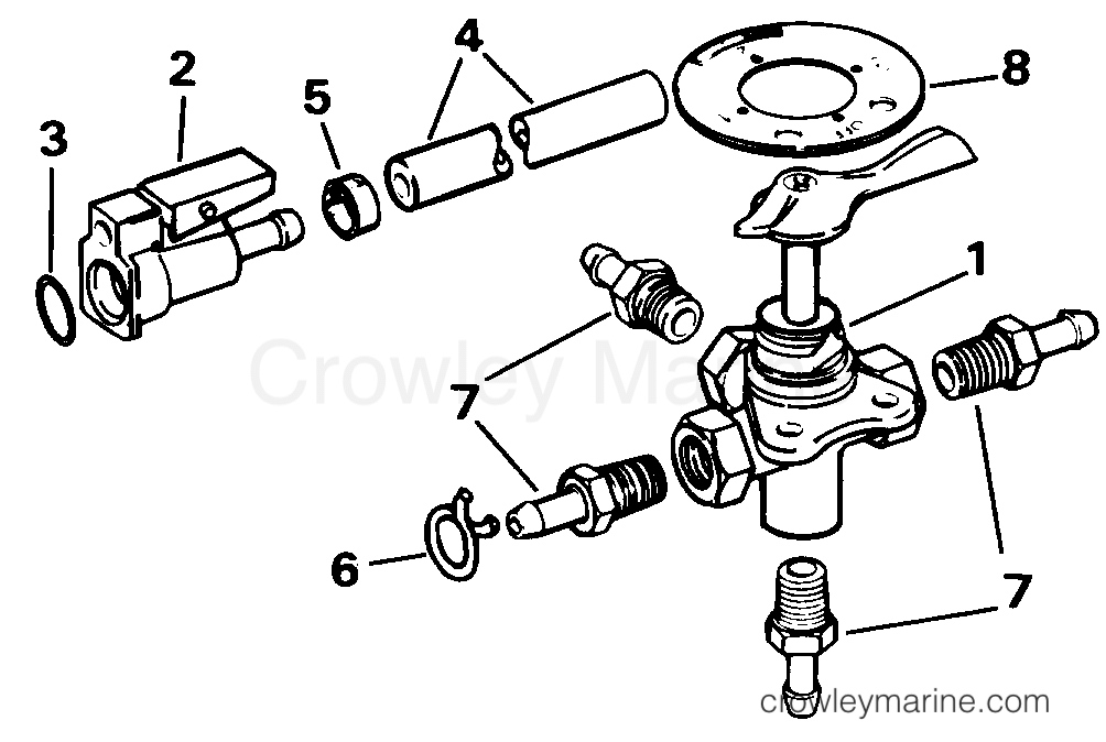 1993 Rigging Accessories - Fuel System - FOUR-WAY VALVE KIT - 5/16 IN. I.D. FUEL HOSE