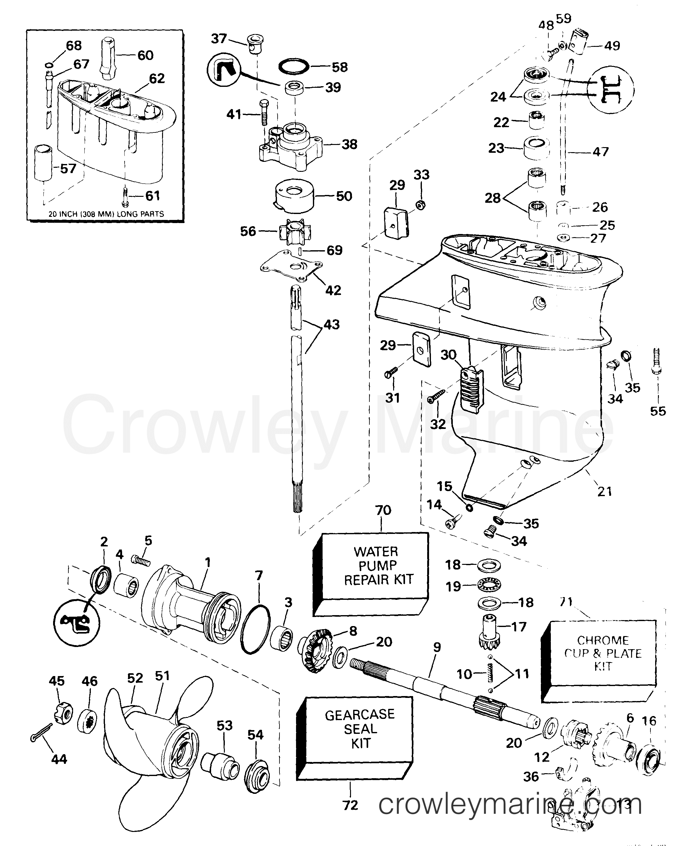 1999 Outboard 15 - J15TEEEA - GEARCASE