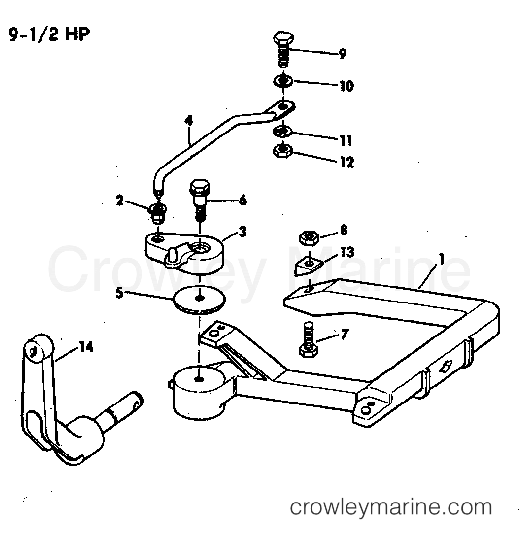 1973 Rigging Parts Accessories - Steering REMOTE CTRL. & STEERING CONN. 9-1/2 HP section