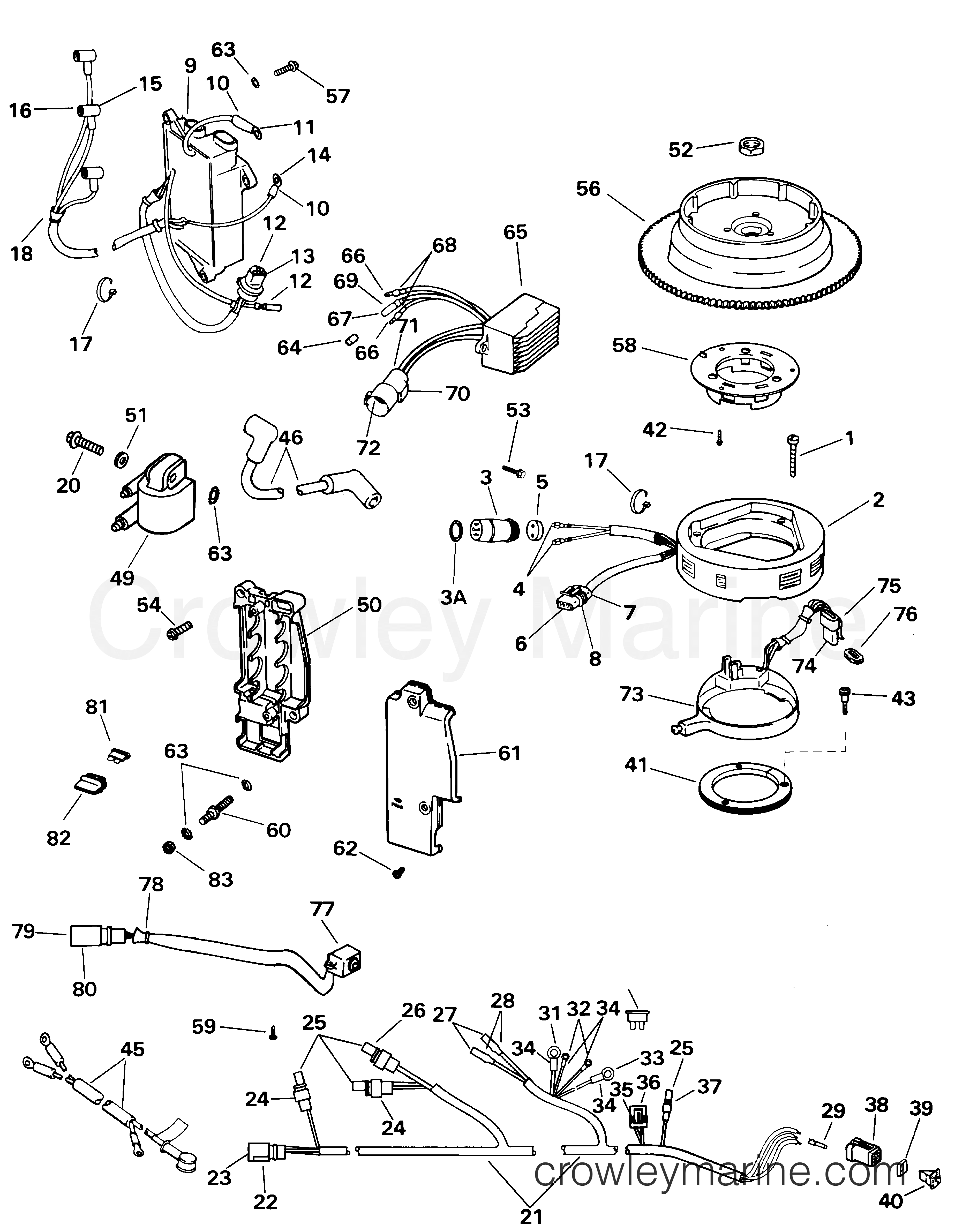 2001 Outboard 35 - J35PL3SIE - IGNITION SYSTEM - TEL - TVL
