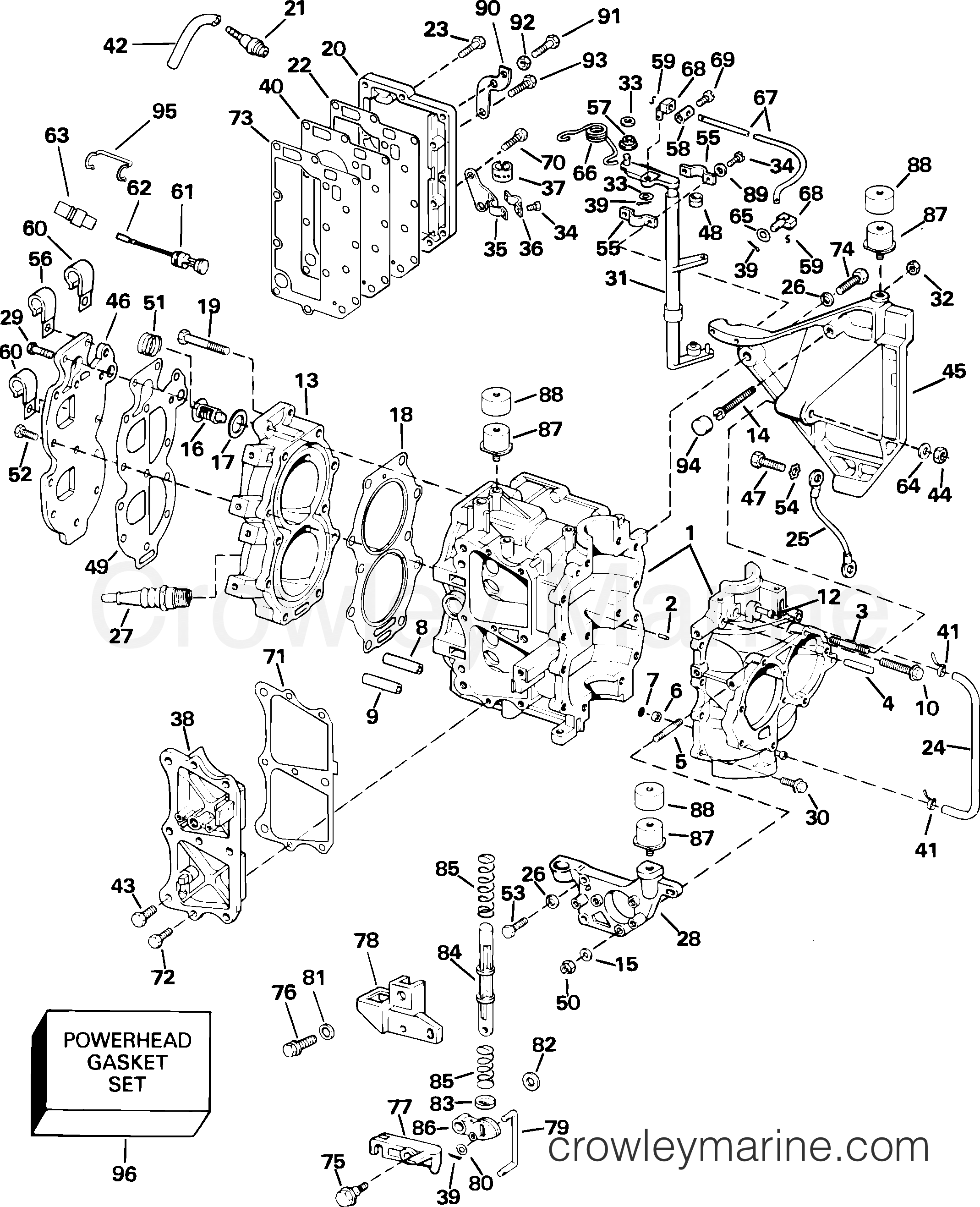 2005 Outboard 25 - J25RTSOS - CYLINDER & CRANKCASE