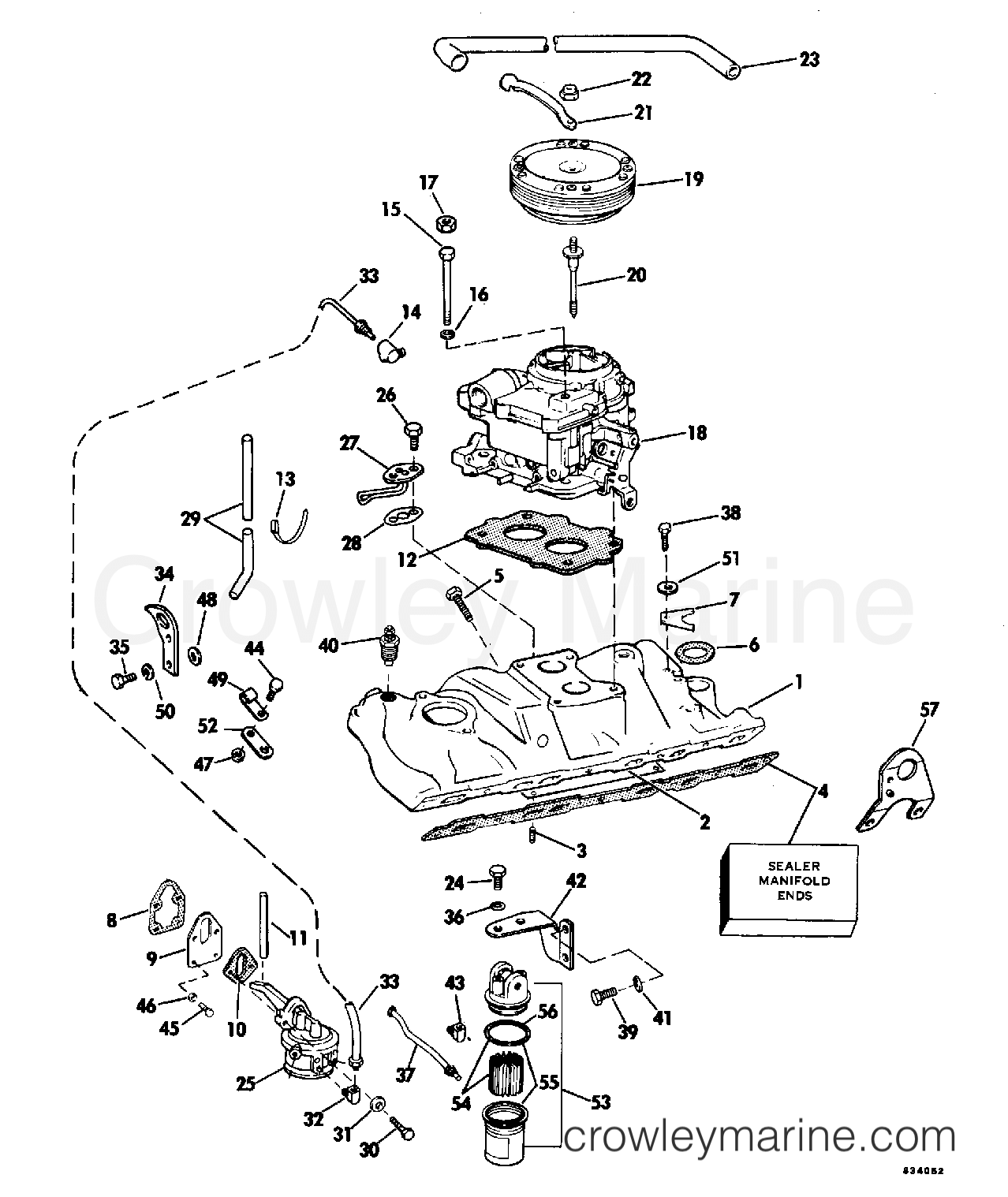 1983 Stern Drive 3.8 - 384FTMRCTR - INTAKE MANIFOLD GROUP