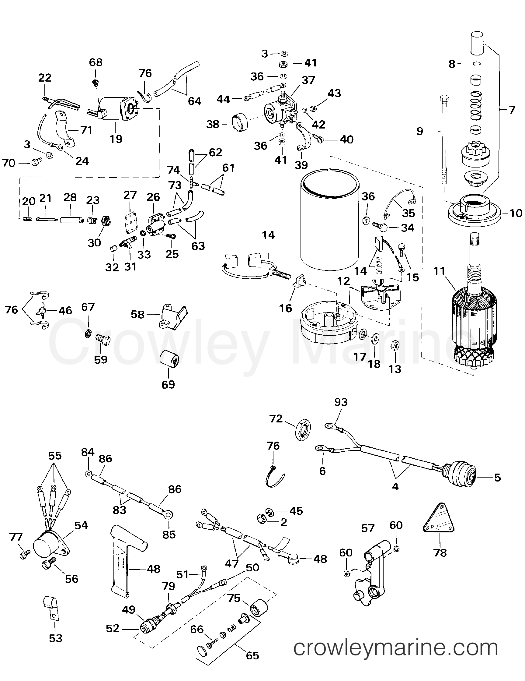 2000 Rigging Accessories - Electrical System - TILLER ELECTRIC START KIT - 65 MODELS