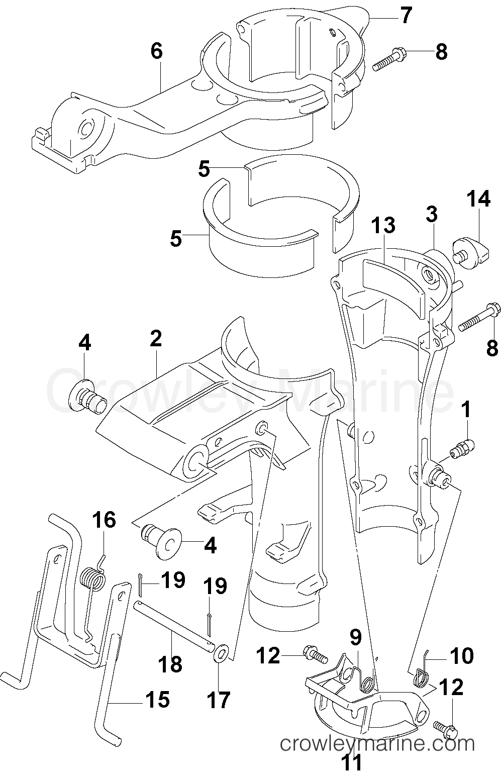 2003 Outboard 5 - J5RL4STS - SWIVEL BRACKET
