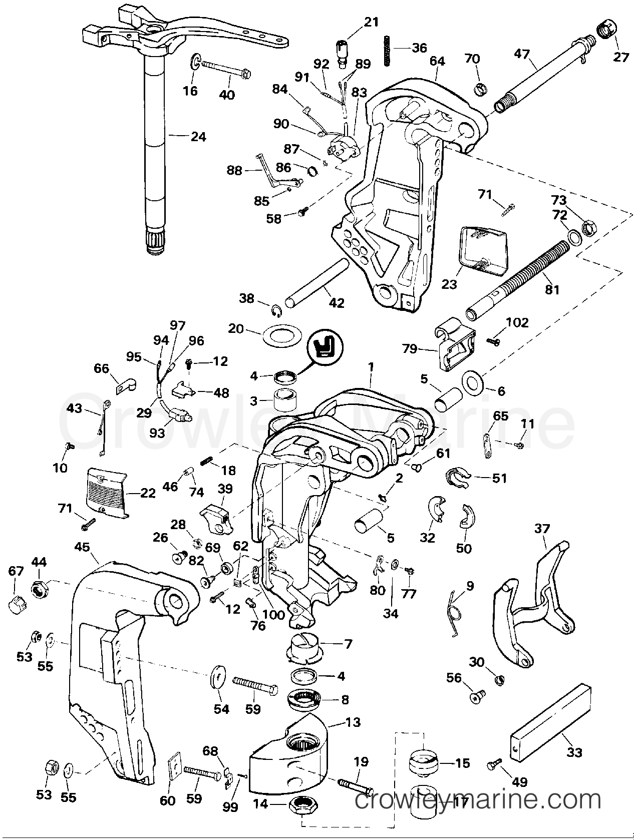 1993 Outboard 225 - E225PXATS - MIDSECTION