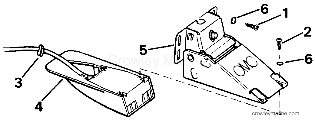 1987 Rigging Accessories - Instruments - TRANSDUCER - TRANSOM MOUNT - KICK-UP