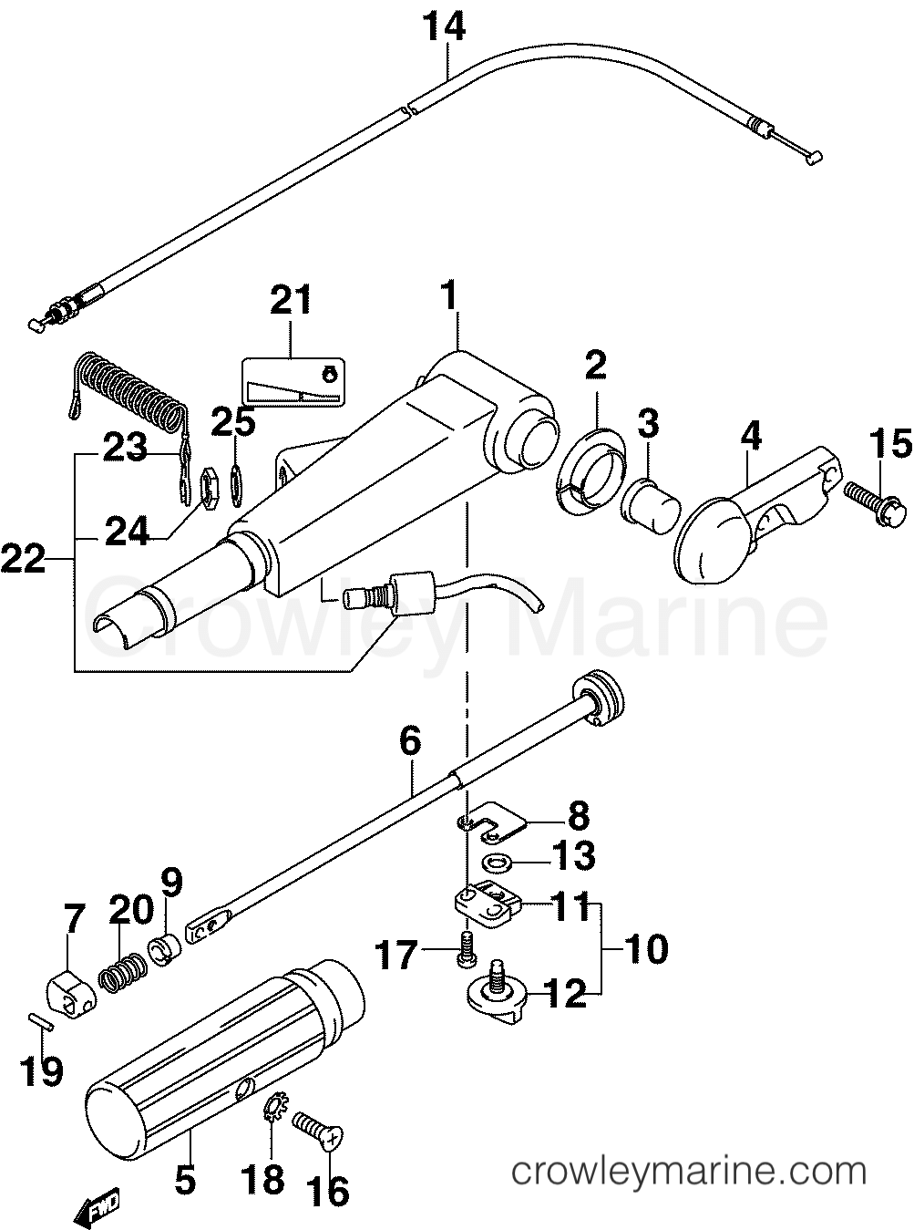 2005 Outboard 10 - J10TEL4SOA - STEERING  HANDLE