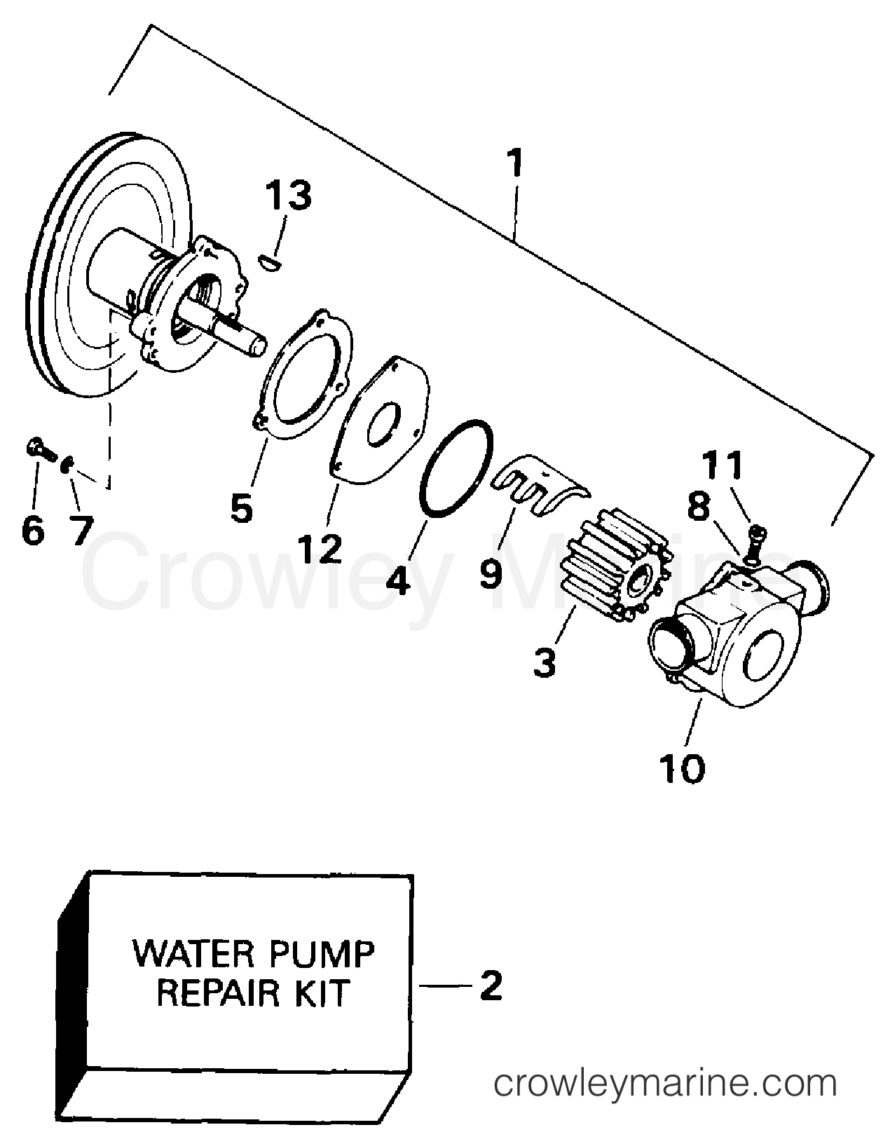 1994 OMC Stern Drive 5.8 - 58FAGPMDM - WATER PUMP