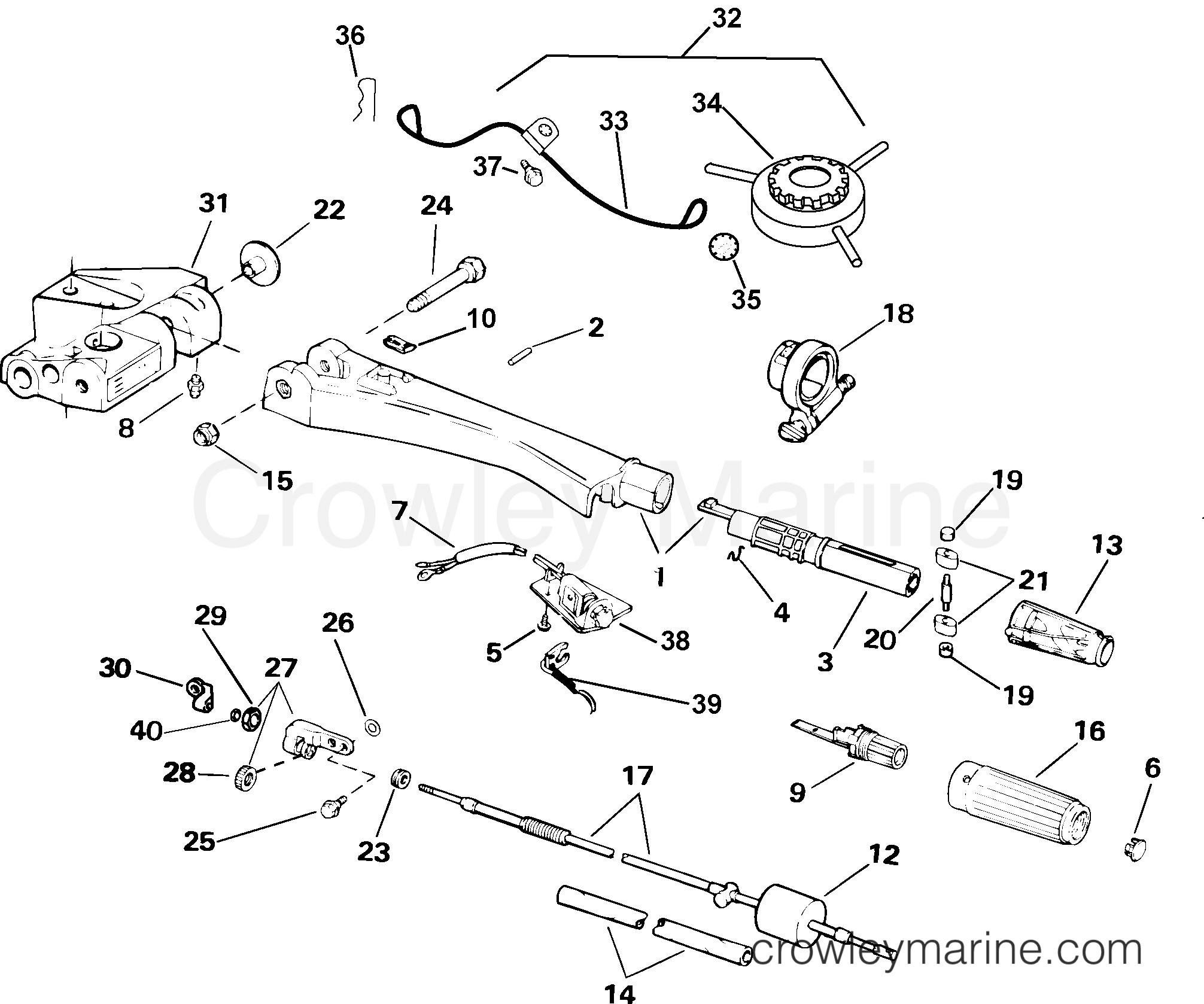2004 Outboard 55 - J55MLSRC - STEERING ARM