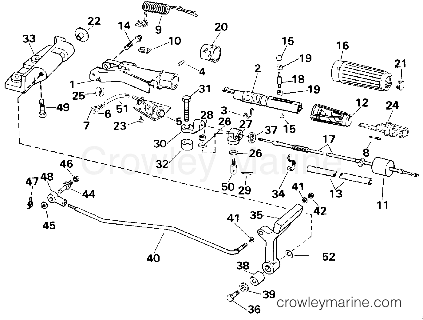 1993 Outboard 25 - J25RLETS - STEERING AND SHIFT HANDLE